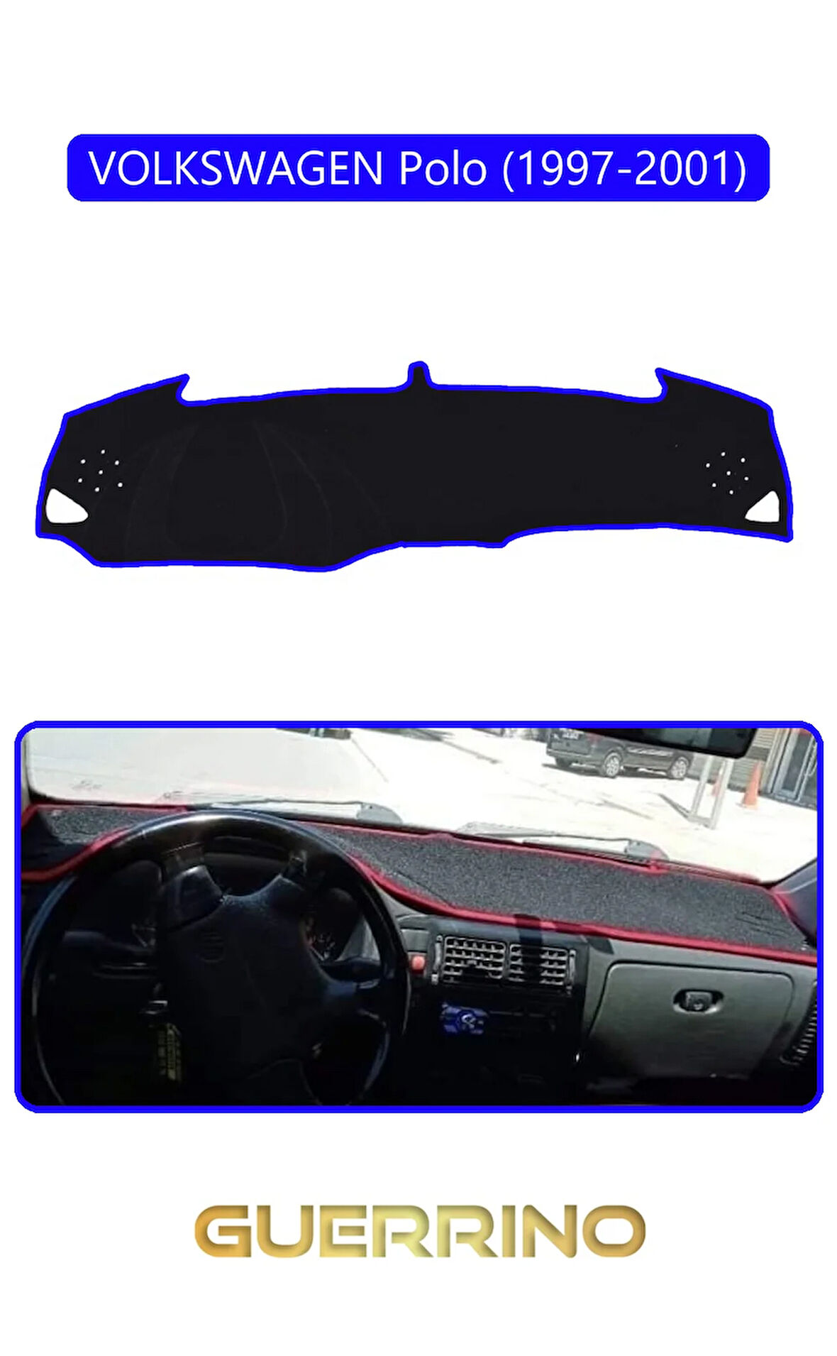 VOLKSWAGEN Polo (1997-2001)TORPİDO KORUMA HALISI MAVİ KENAR