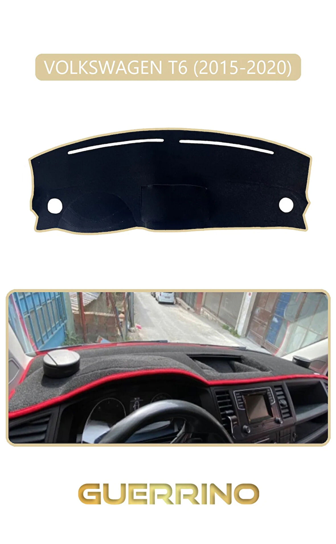 VOLKSWAGEN T6 (2015-2020)TORPİDO KORUMA HALISI BEJ KENAR