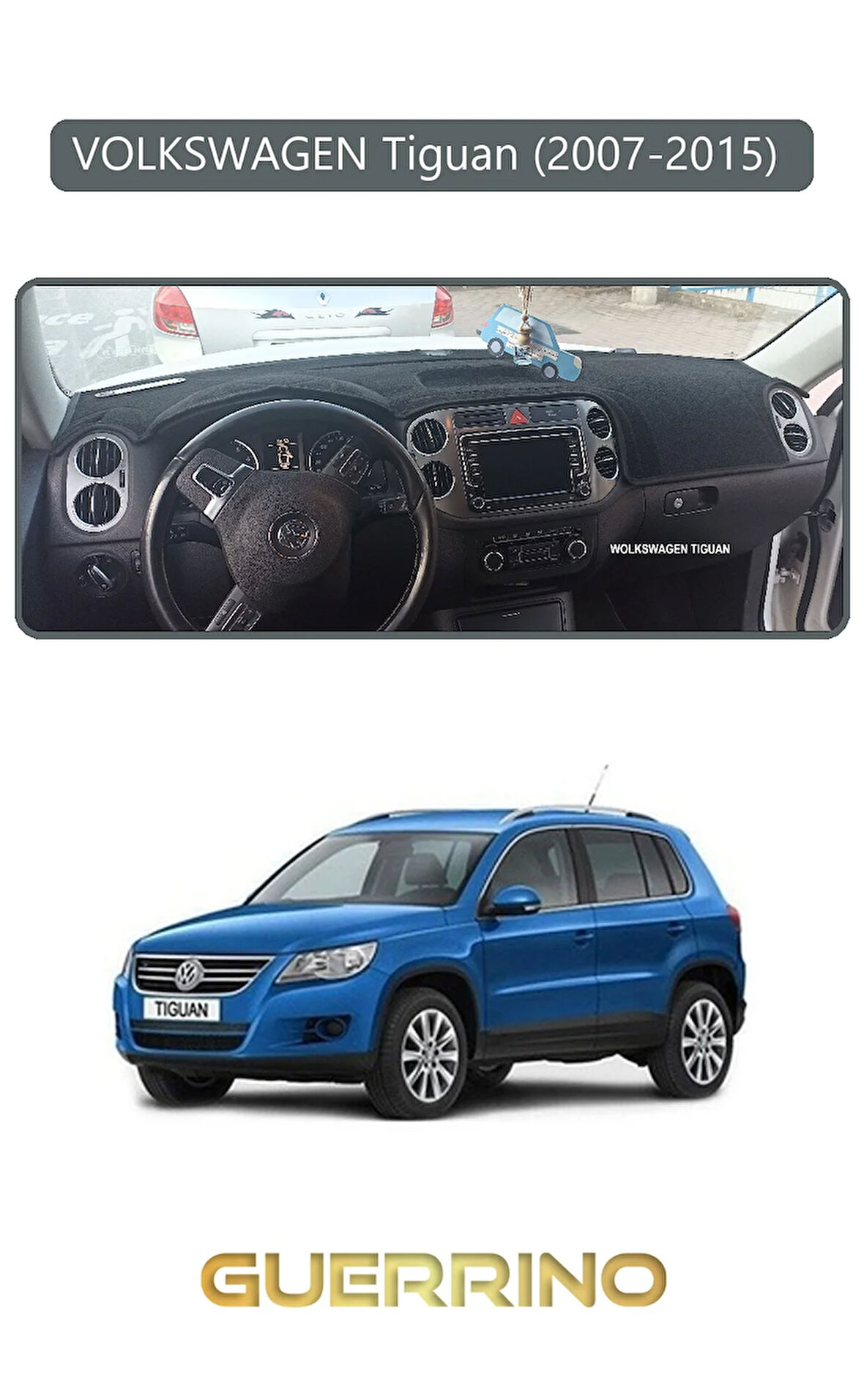 VOLKSWAGEN Tiguan (2007-2015) ;TORPİDO KORUMA HALISI GRİ KENAR