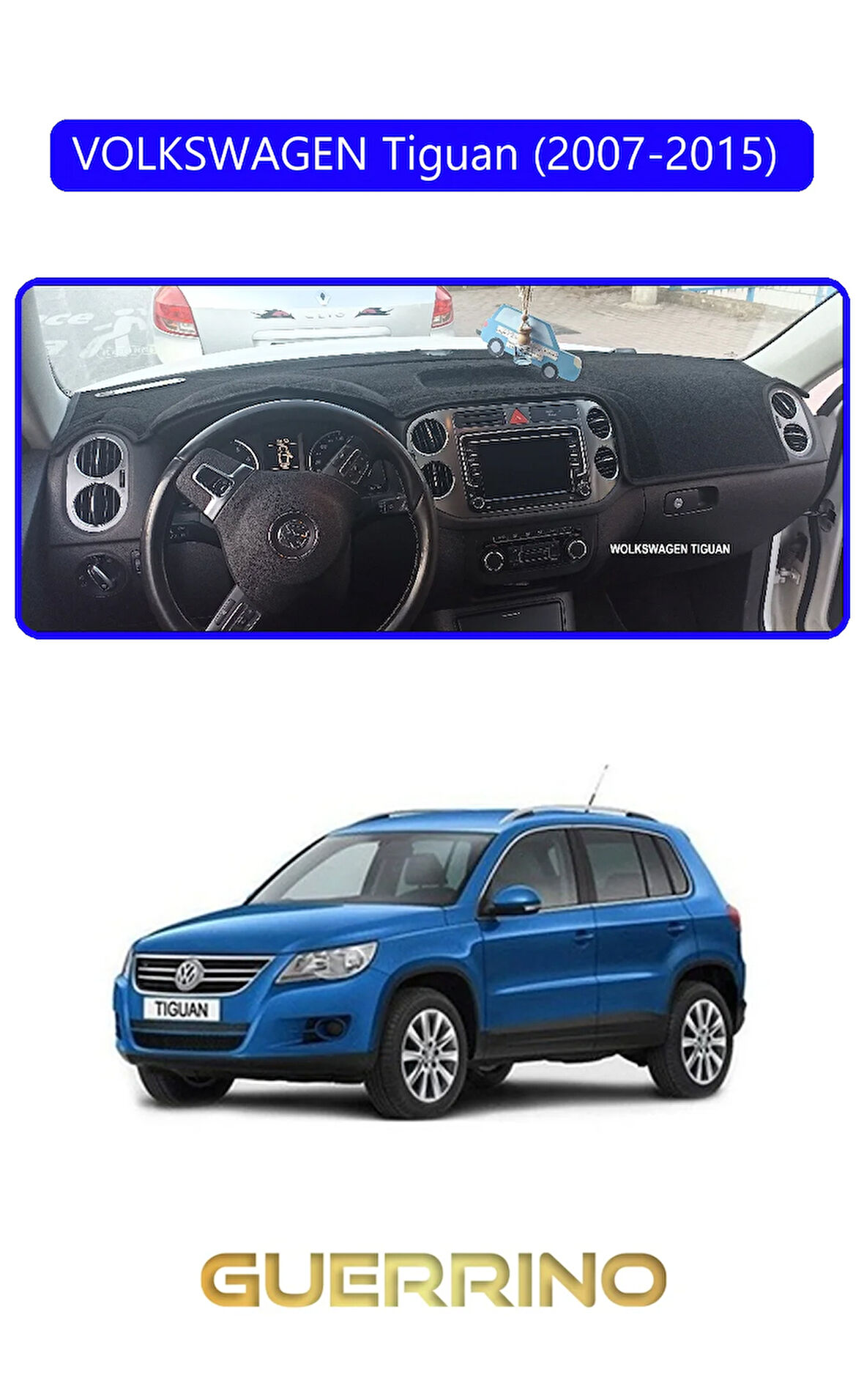 VOLKSWAGEN Tiguan (2007-2015) ;TORPİDO KORUMA HALISI MAVİ KENAR