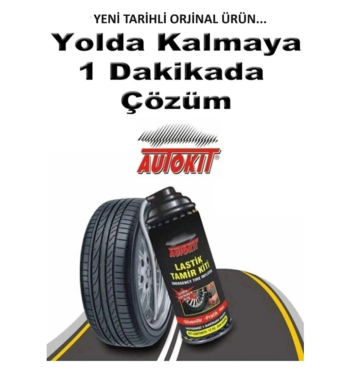 Autokit 2 Adet Lastik Tamir Köpüğü Sprey Kiti 450 Ml-Acil Lastik Şişirici