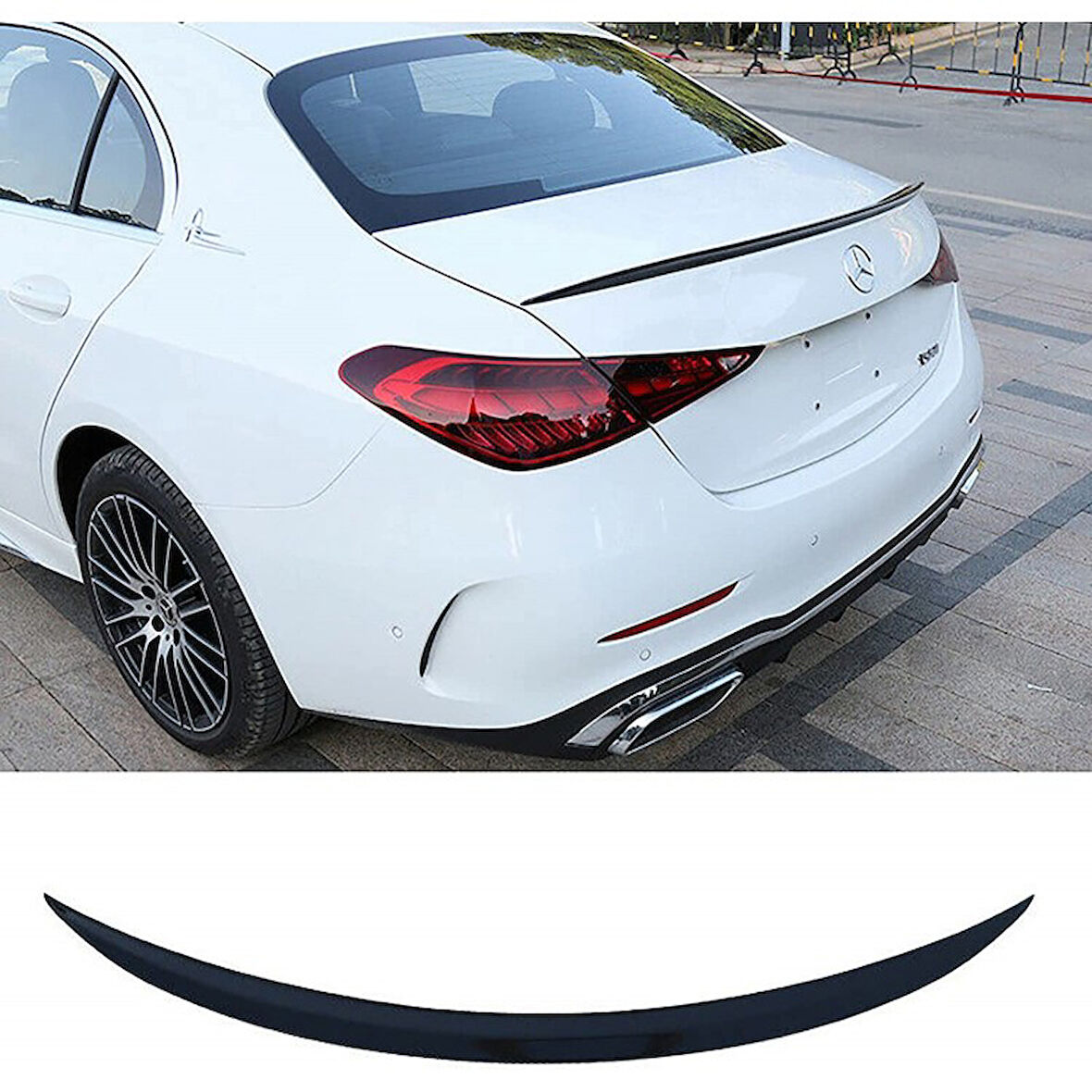 W206 Amg Style 2021-2023 Bagaj Üstü Spoiler (Plastik) (Boyasız)