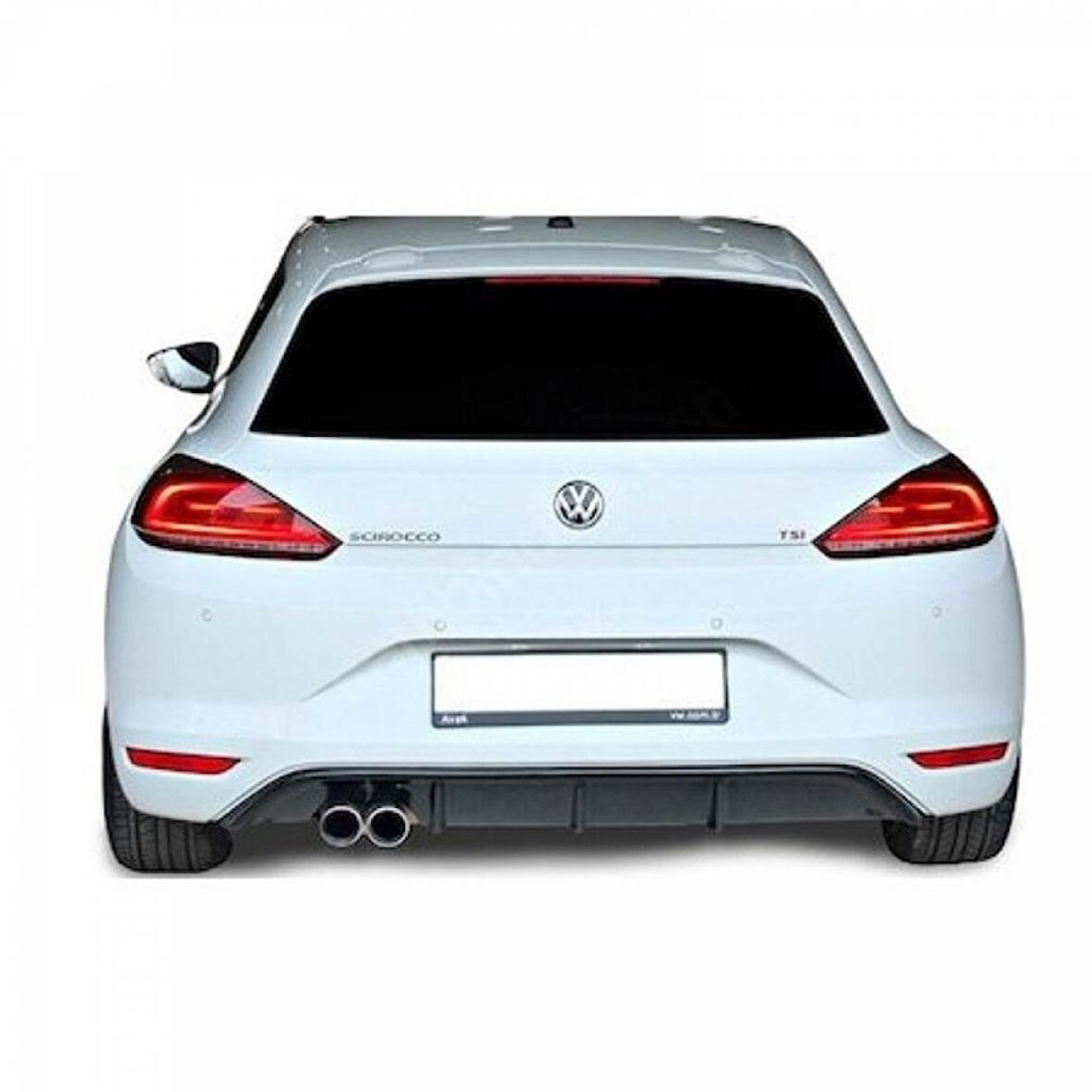 Volkswagen Scirocco Makyajsız Çift Çıkış Difüzör (Plastik)(Boyasız)