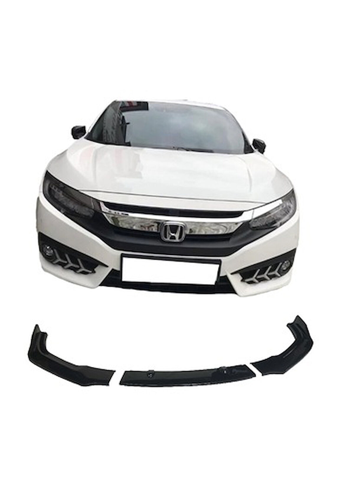 Honda Civic Fc5 Ön Lip (3 Parça) (Plastik)(Boyasız)