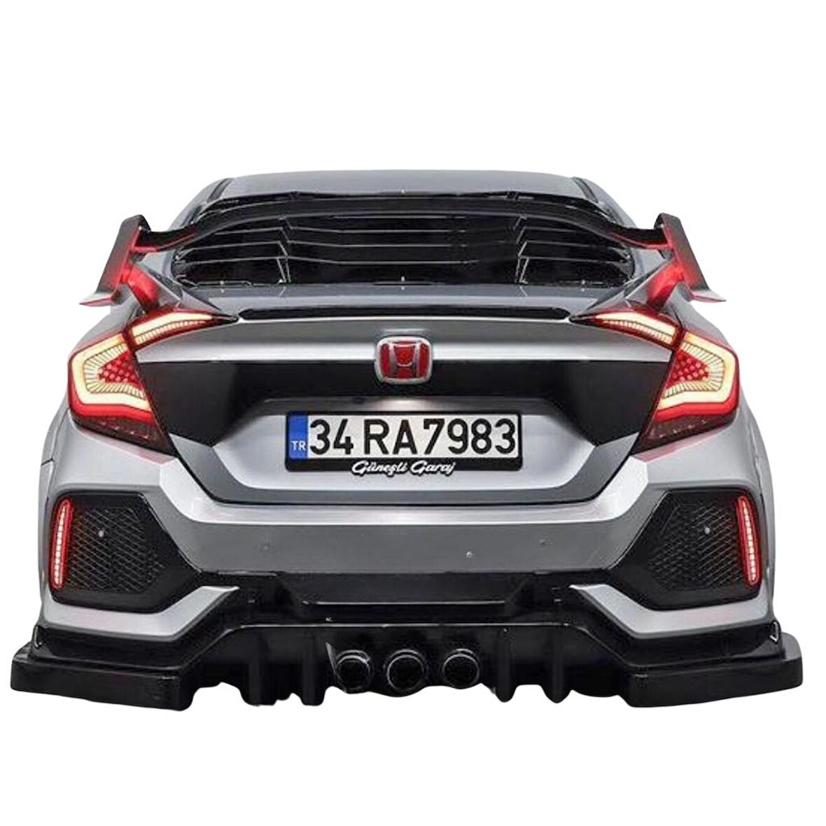Honda Civic Fc5 6 Parça Arka Flap (Plastik)(Boyasız)