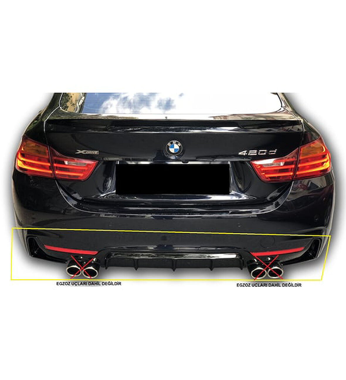 Bmw F32 - F33 - F36 Difüzör 2014-2017 (Sağ Sol Çift Çıkış) (Plastik) (Boyasız)