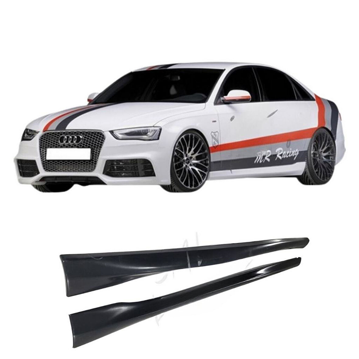 Audi A4 Rieger Yan Marşpiyel (Plastik)(Boyasız)