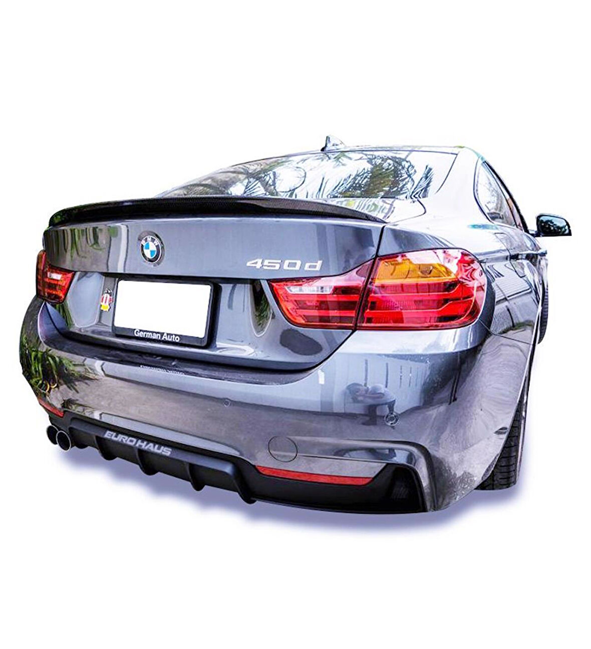 Bmw 4 Serisi F32 F33 F36 M Performance Soldan Çift Çıkış Arka Tampon Eki - Difüzör (Plastik)(Boyasız)