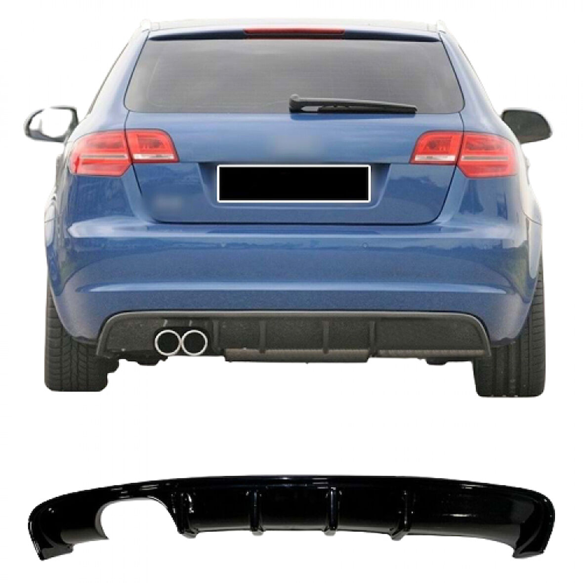 Audi A3 8p (2008-2011) Arka Tampon - Difüzör (Plastik)(Boyasız)