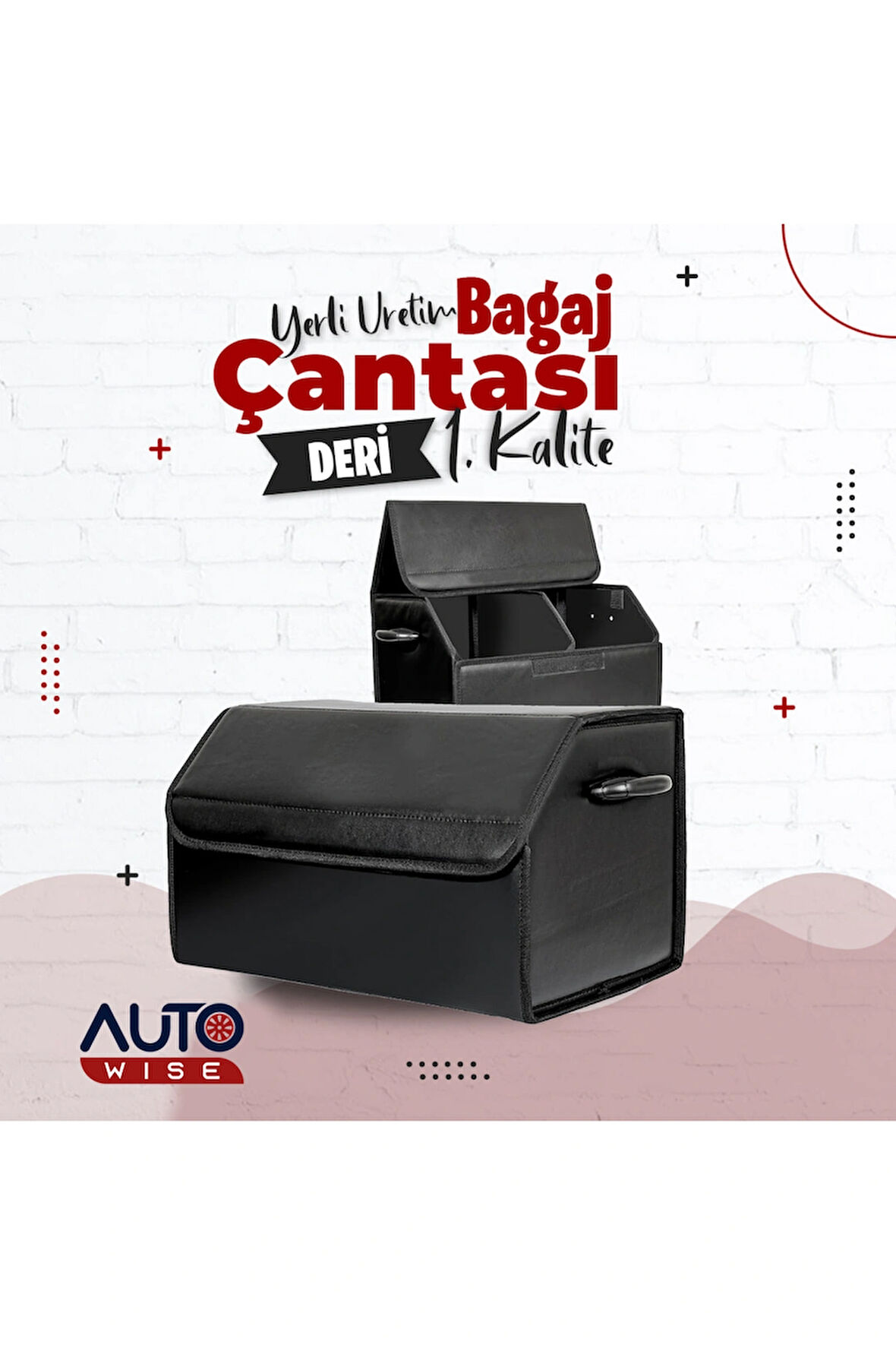 Oto Deri Bagaj Organizer Deri Bagaj Çantası Araç Bagaj Düzenleyici