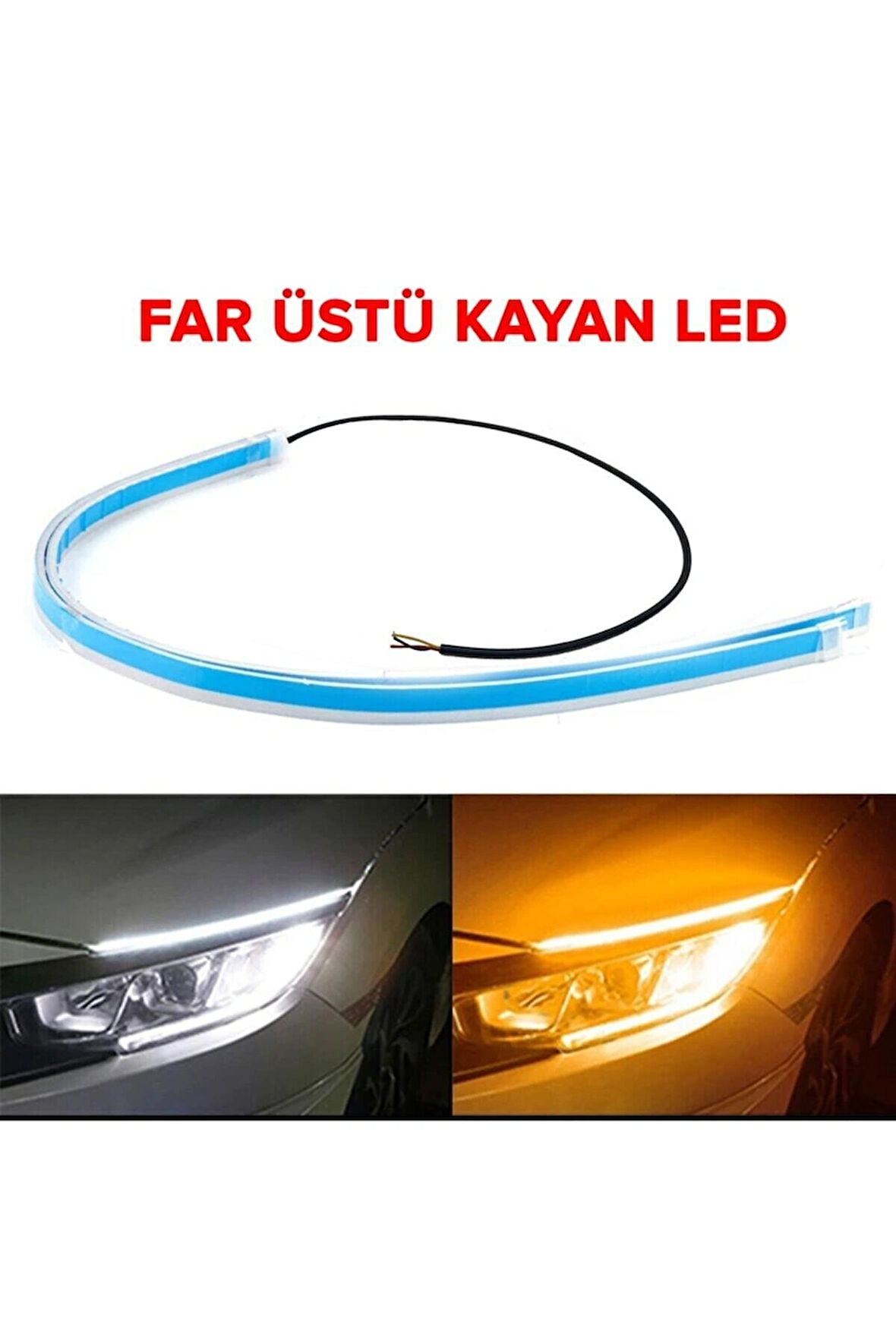 Far Üstü Kayar Led Açılış Animasyonlu Selamlamalı 60cm 2 Adet
