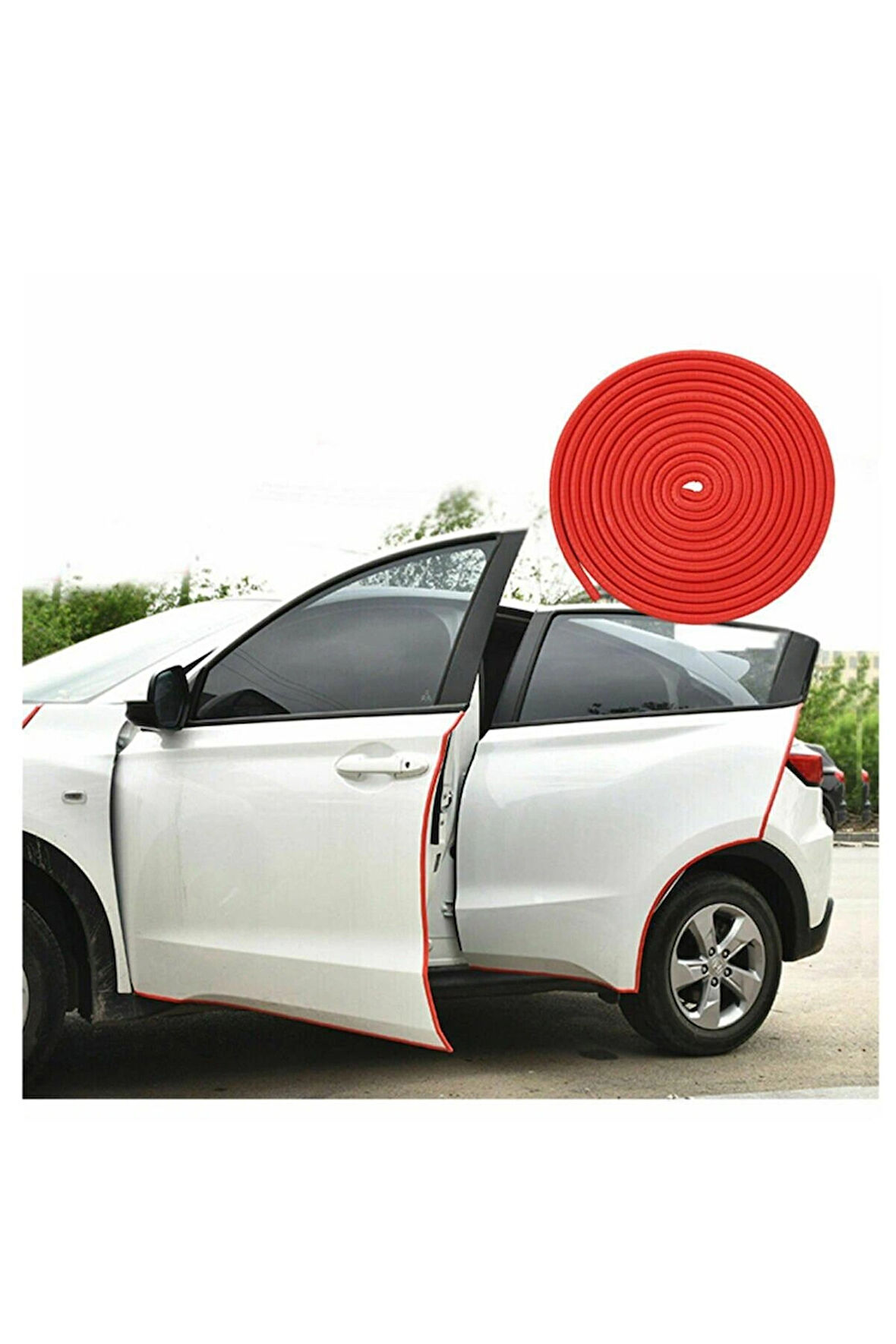 Oto Kapı Fitili Çizilmelere Karşı Koruyan Araç Kapı Koruyucu Fitil Kırmızı 5 Metre