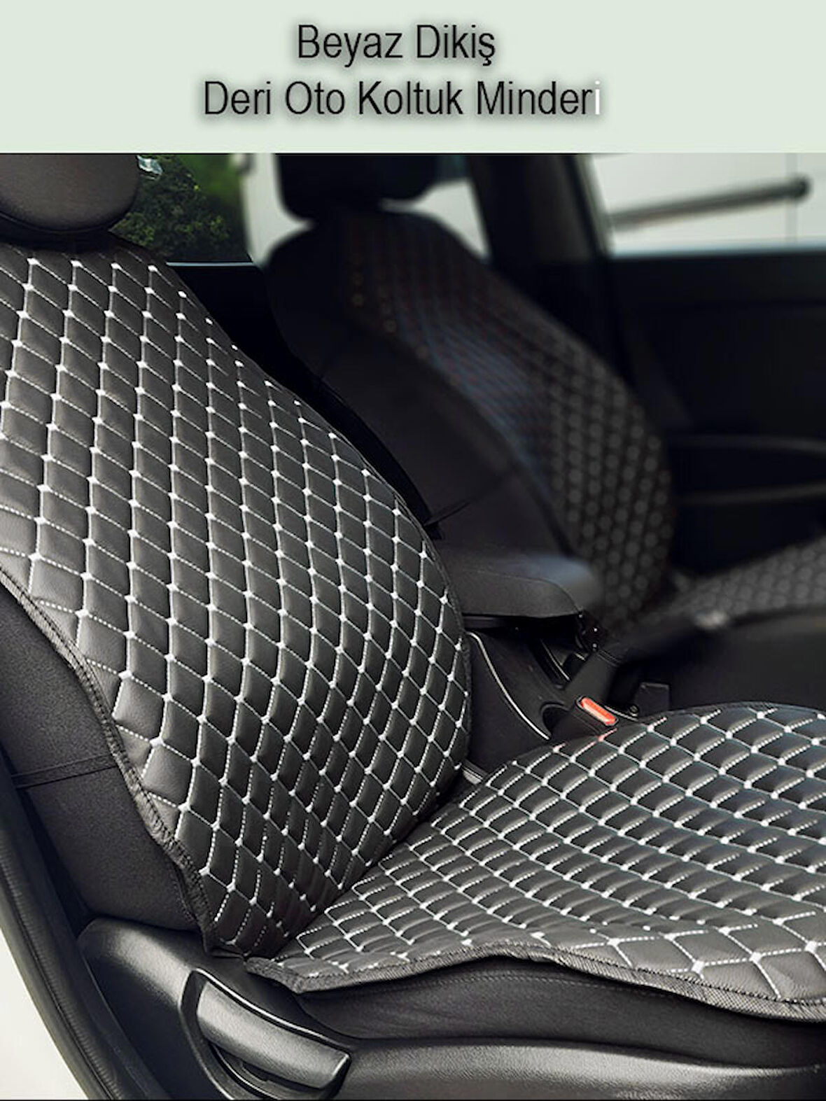 Audi Q3 2011 ve Sonrası 2li Koltuk  Minderi Terletmez Deri Siyah Beyaz