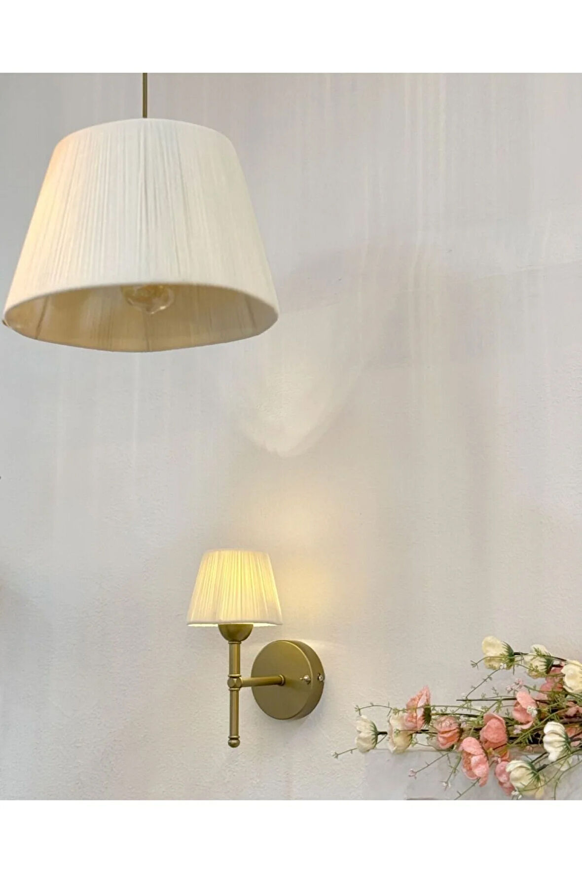 Krem Süet Modern Sarkıt Avize