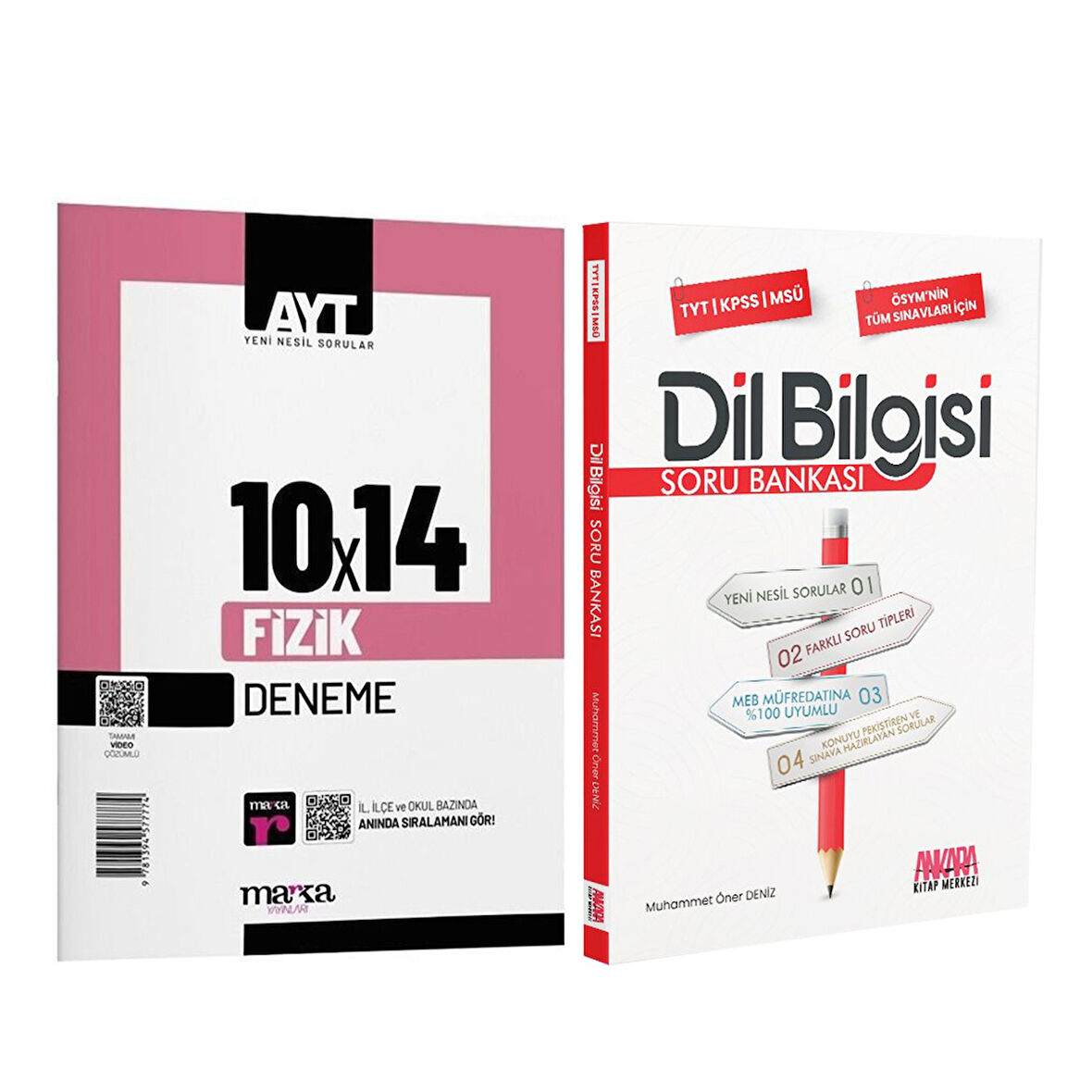 Marka Yayınları AYT Fizik 10 Deneme ve AKM Dil Bilgisi Soru Bankası Seti 2 Kitap