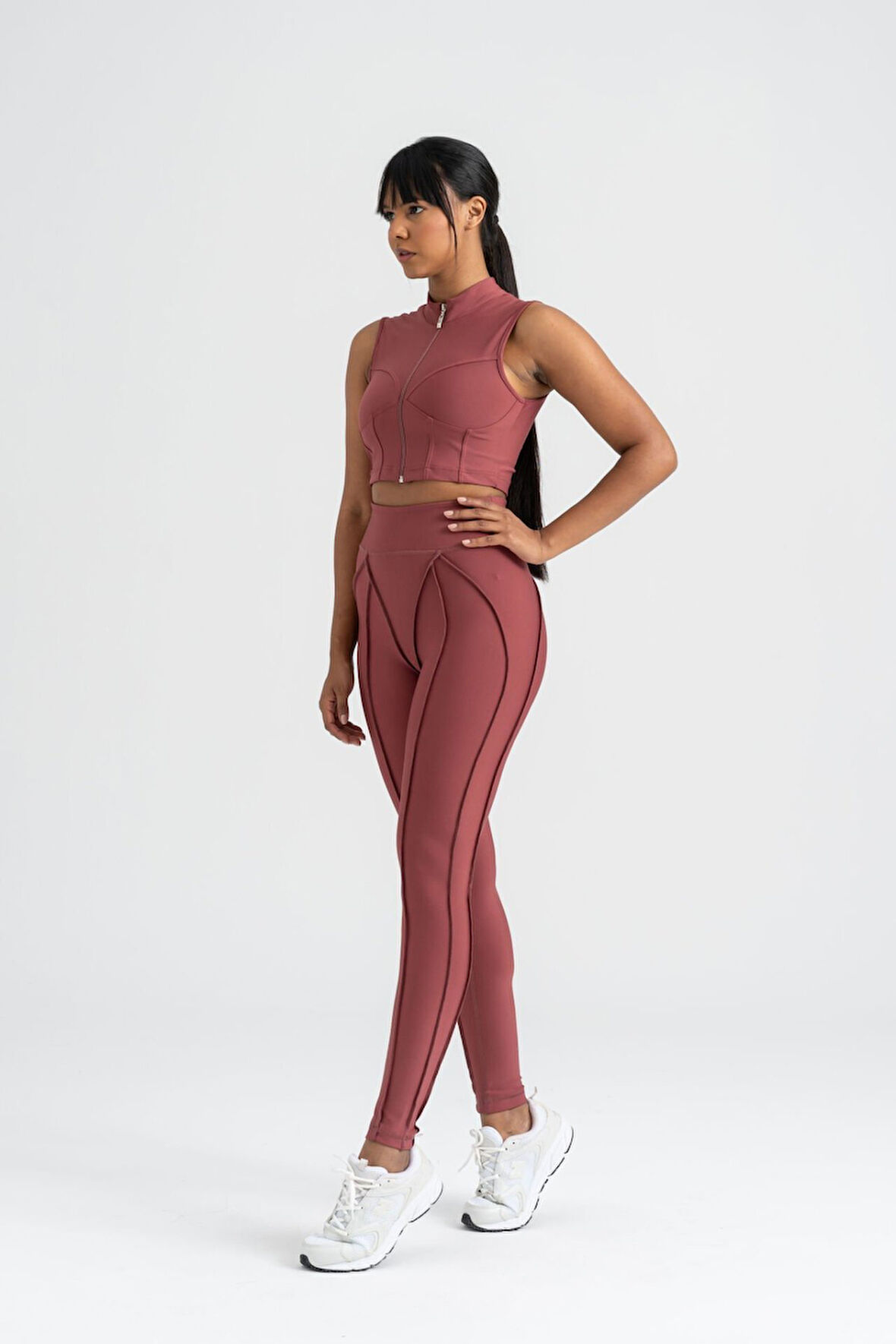 Dar Kesim Sculpt Line Dalgıç Kumaş Spor Tayt