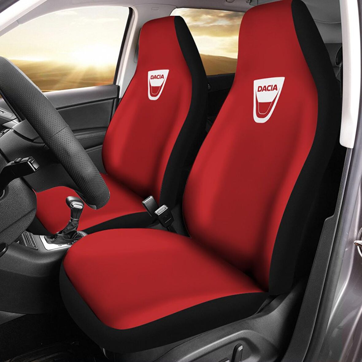 Dacia Sandero  Araca Özel Oto Koltuk Kılıfı PRO - Kırmızı ( Yeni Tasarım - Yeni Fit Kalıp )