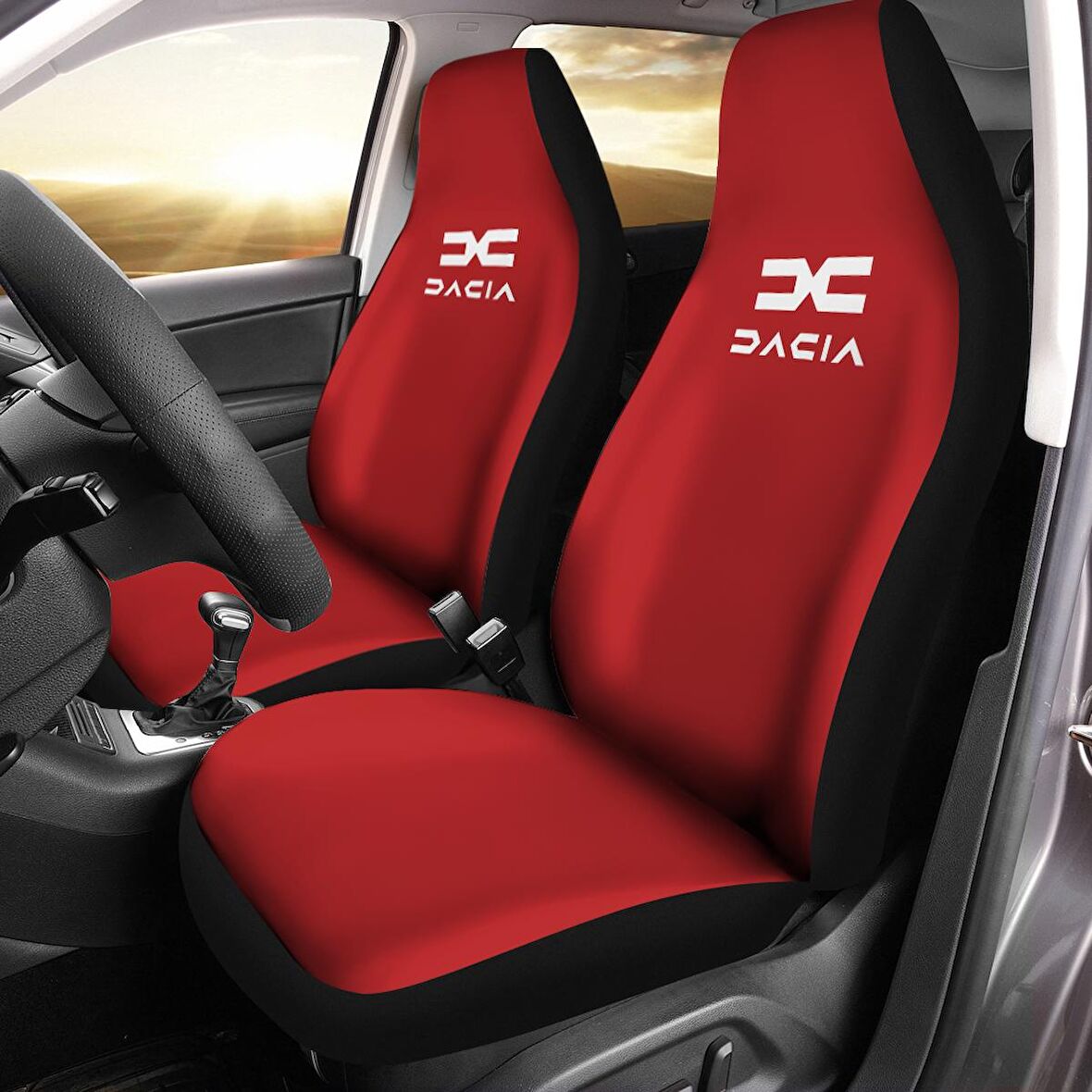 Dacia Sandero  Araca Özel Oto Koltuk Kılıfı PRO - Kırmızı Yeni Logolu ( Yeni Tasarım - Yeni Fit Kalıp )