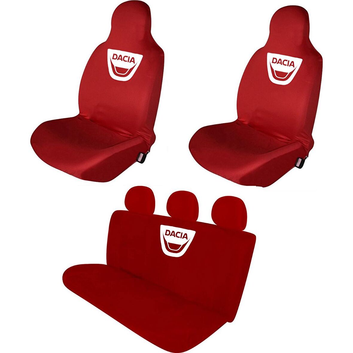 Dacia Sandero Penye Oto Koltuk Kılıfı - Marka Logo Baskılı - Kırmızı