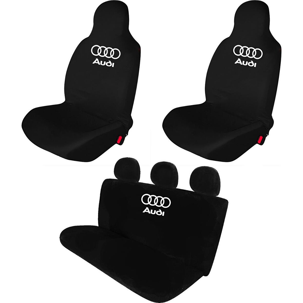 Audi Q5 Penye Oto Koltuk Kılıfı - Marka Logo Baskılı - Siyah
