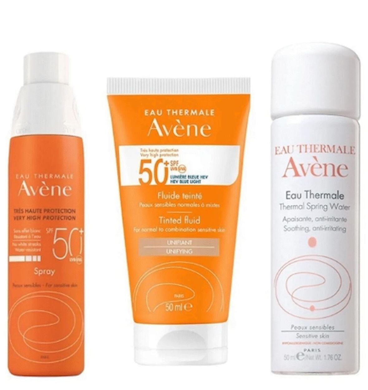 Avene Güneşten Korunma Seti 4 - Spray Spf 50+ 200ml - Solaire Spf 50+ Tinted Fluid 50 Ml Termal Su 50ml