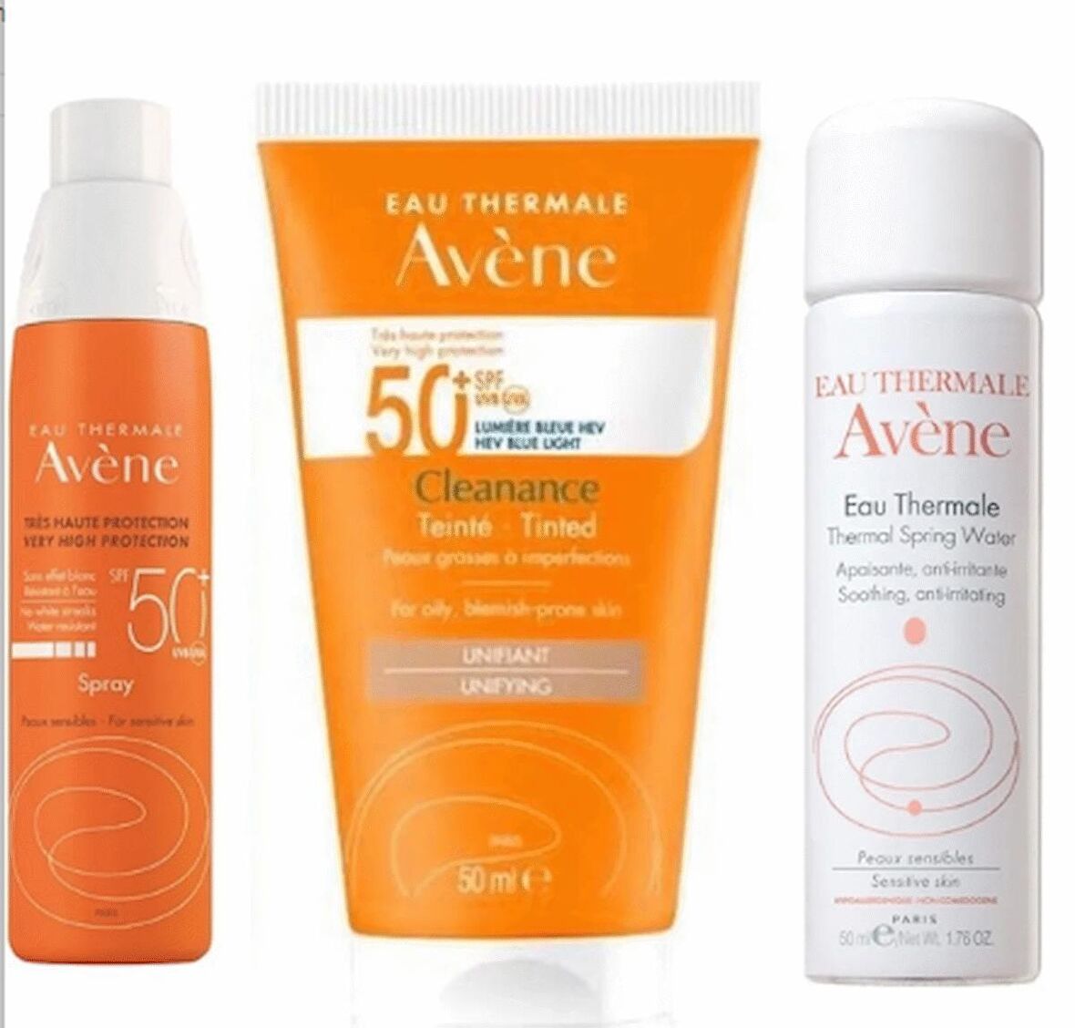Avene Güneşten Korunma Seti 5 - Spray Spf 50+ 200ml - Cleanance Spf 50+ Tinted 50 Ml Termal Su 50ml