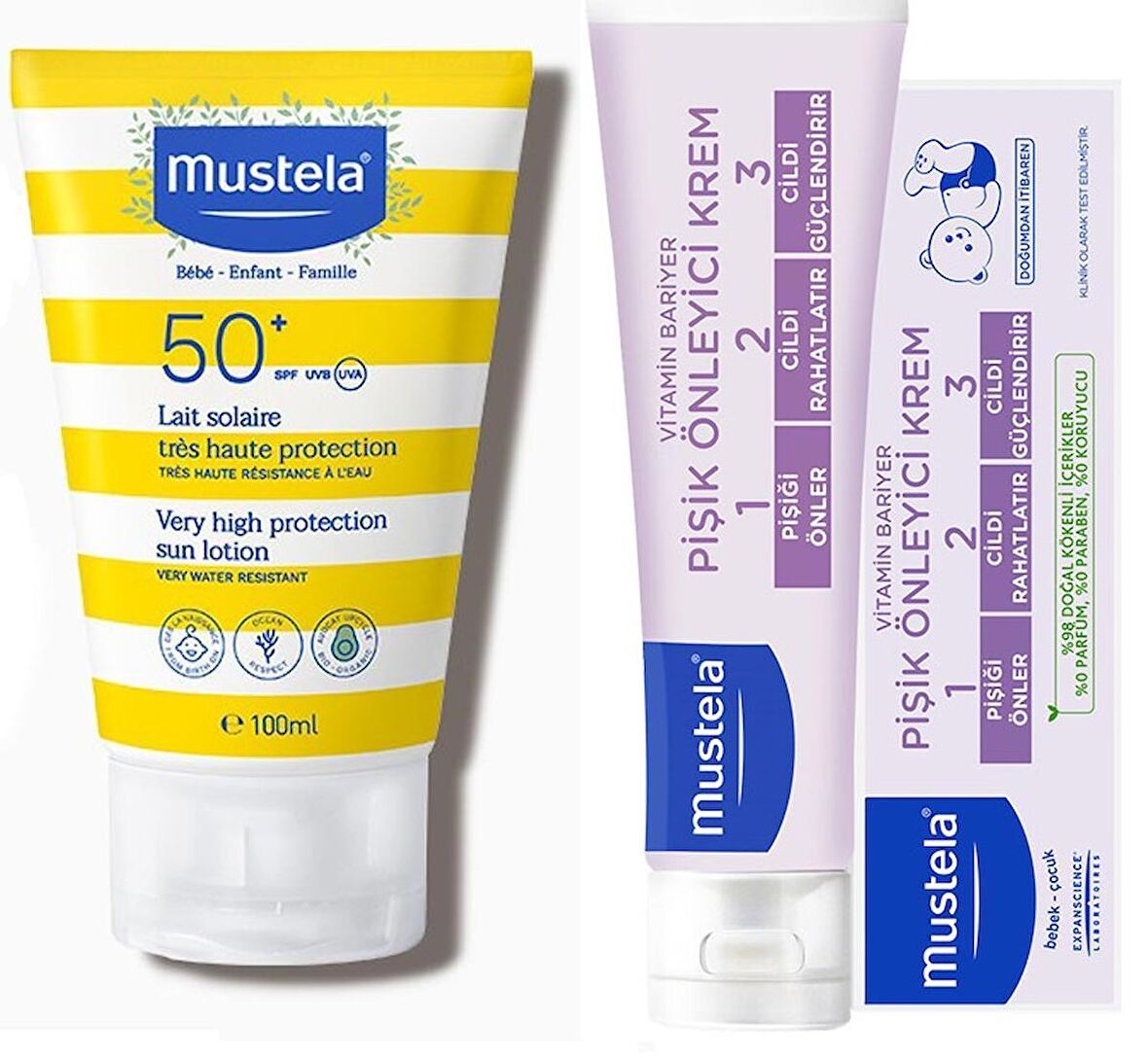 Mustela Güneş Losyonu SPF 50 100 ml - Mustela Vitamin Barrier 1-2-3 Cream 50ml