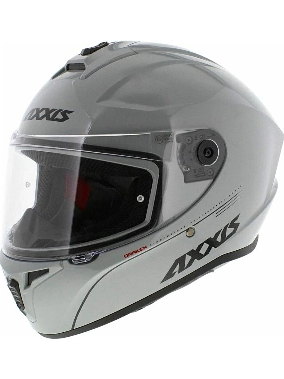 AXXIS DRAKEN S V.2 GLOSS GRAY * SİYAH VİZÖR İLE BİRLİKTE*