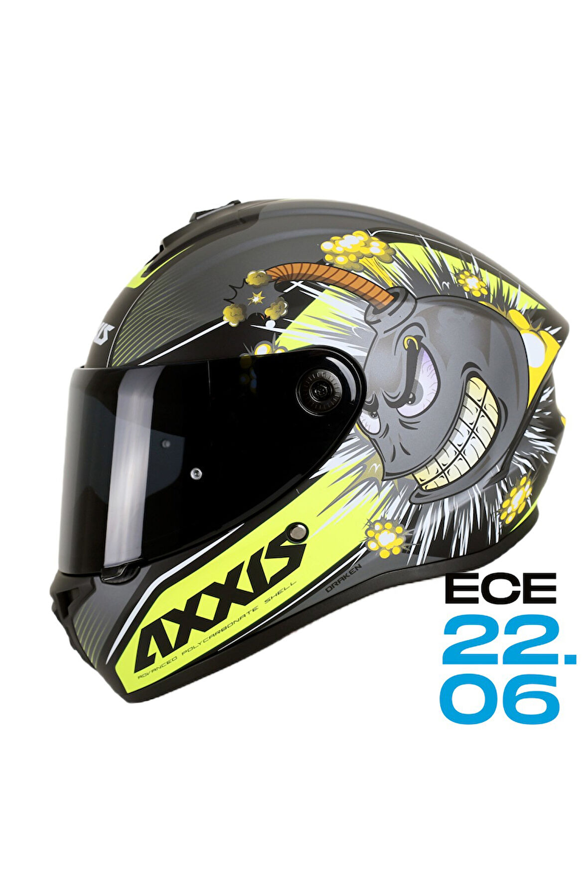 AXXIS DRAKEN S BOMBS A2 MAT GRI KAPALI KASK