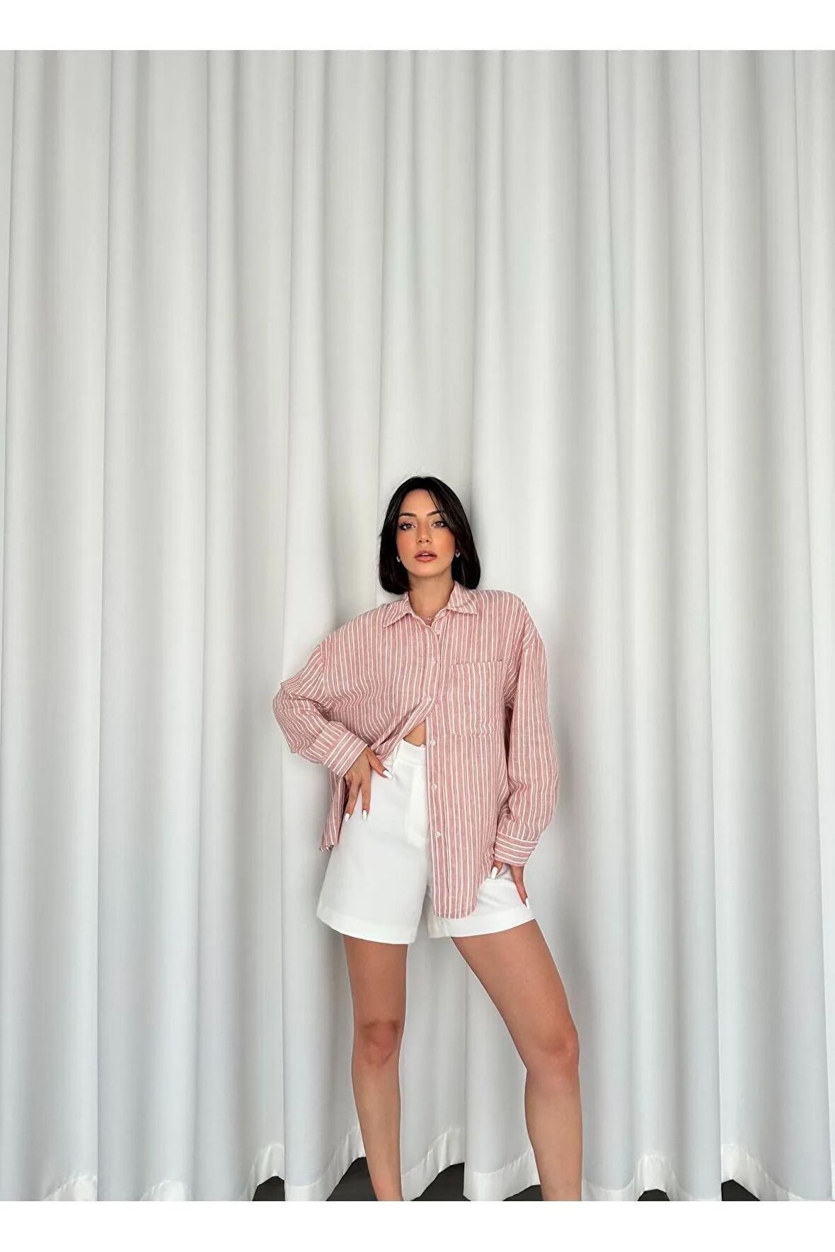 Keten kumaş gömlek