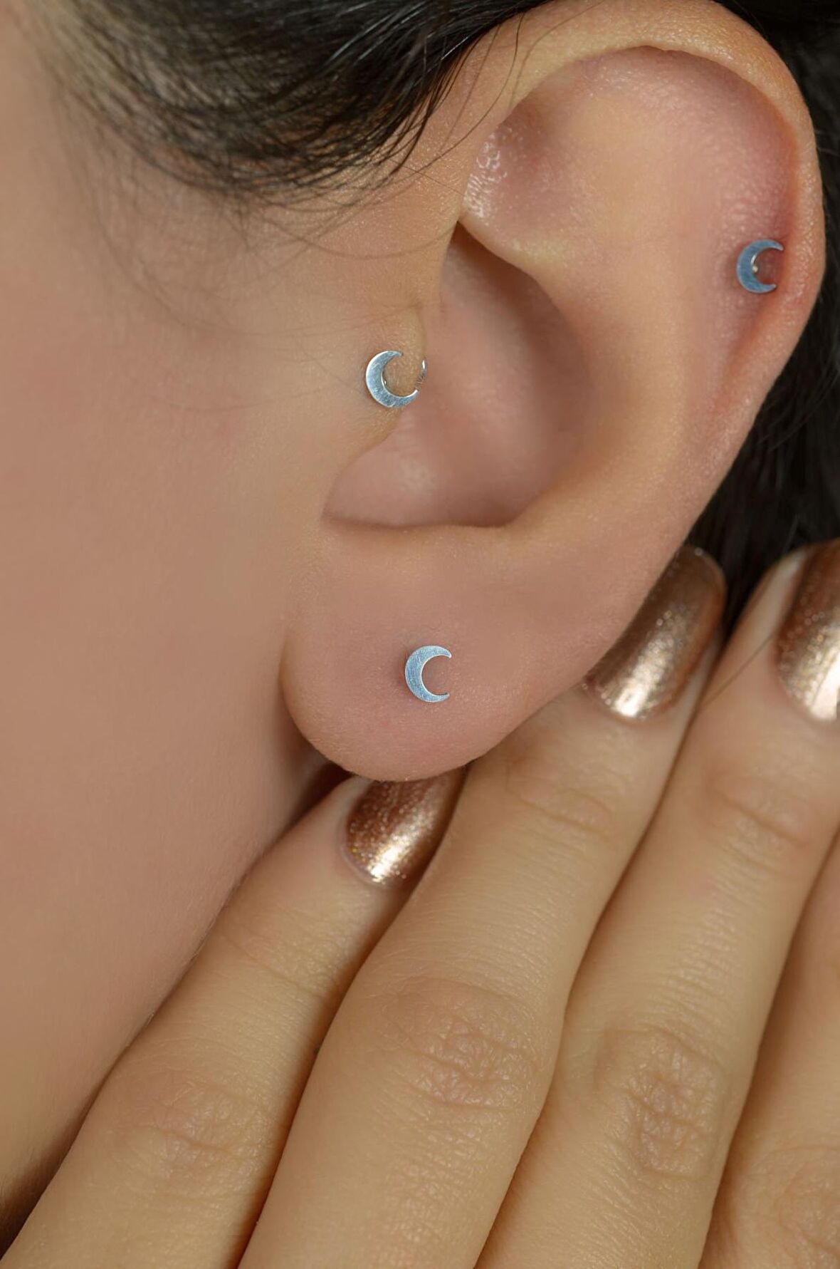 Çelik Ay Model Piercing Tragus Helix Kıkırdak