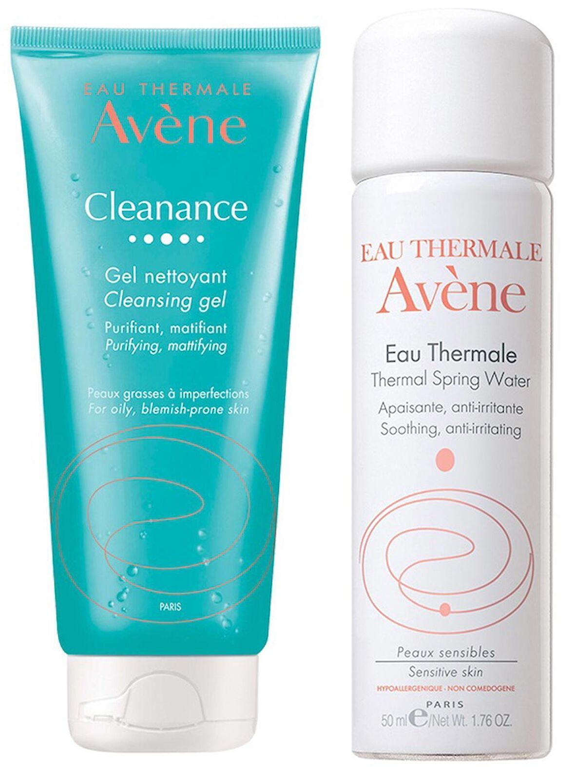 Avene Cilt Bakım Seti 9 - Avene Cleanance Karma ve Yağlı Ciltler İçin Temizleme Jeli 200 ml - Avene Termal Su 50 ml