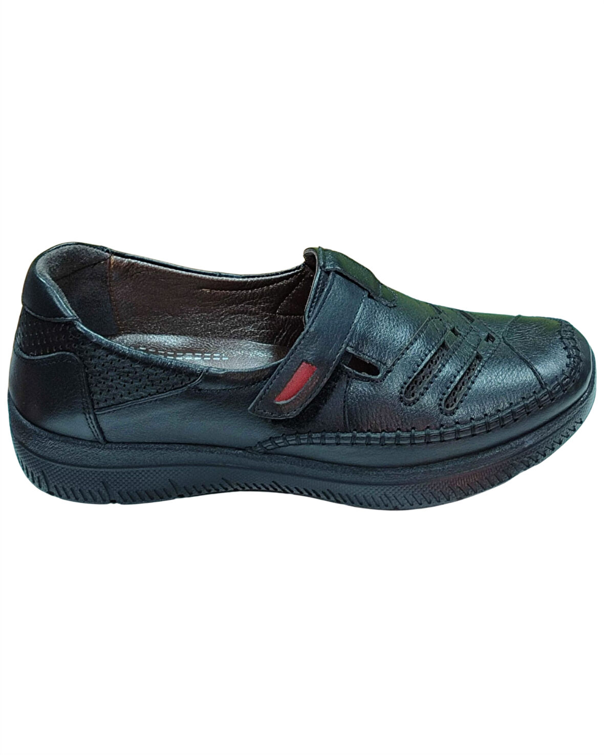 Malawi 200K. Kadın Siyah (36-40) Deri Comfort Ayakkabı 