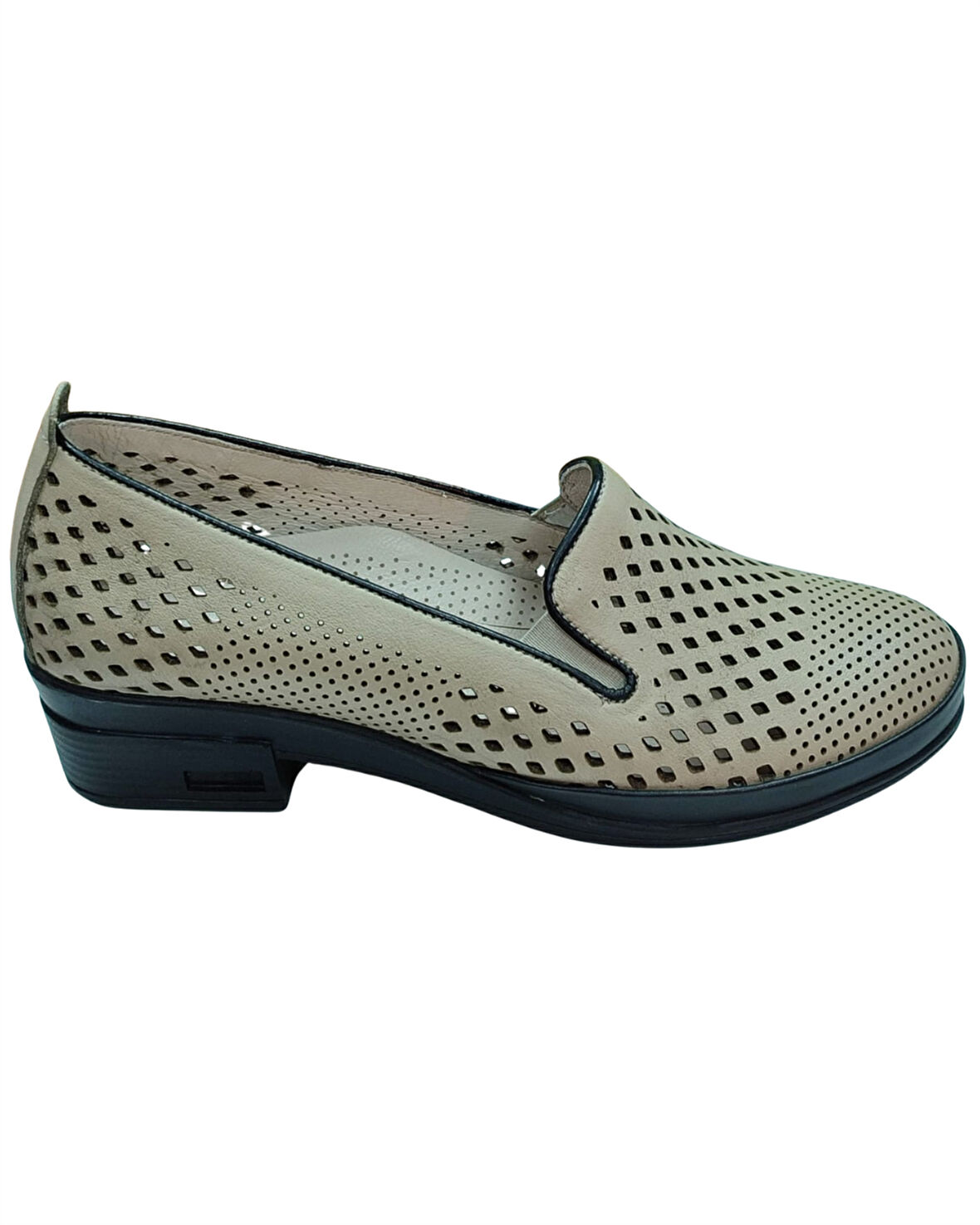 Malawi 82K. Kadın Krem (36-41) Deri Topuklu Comfort Ayakkabı 