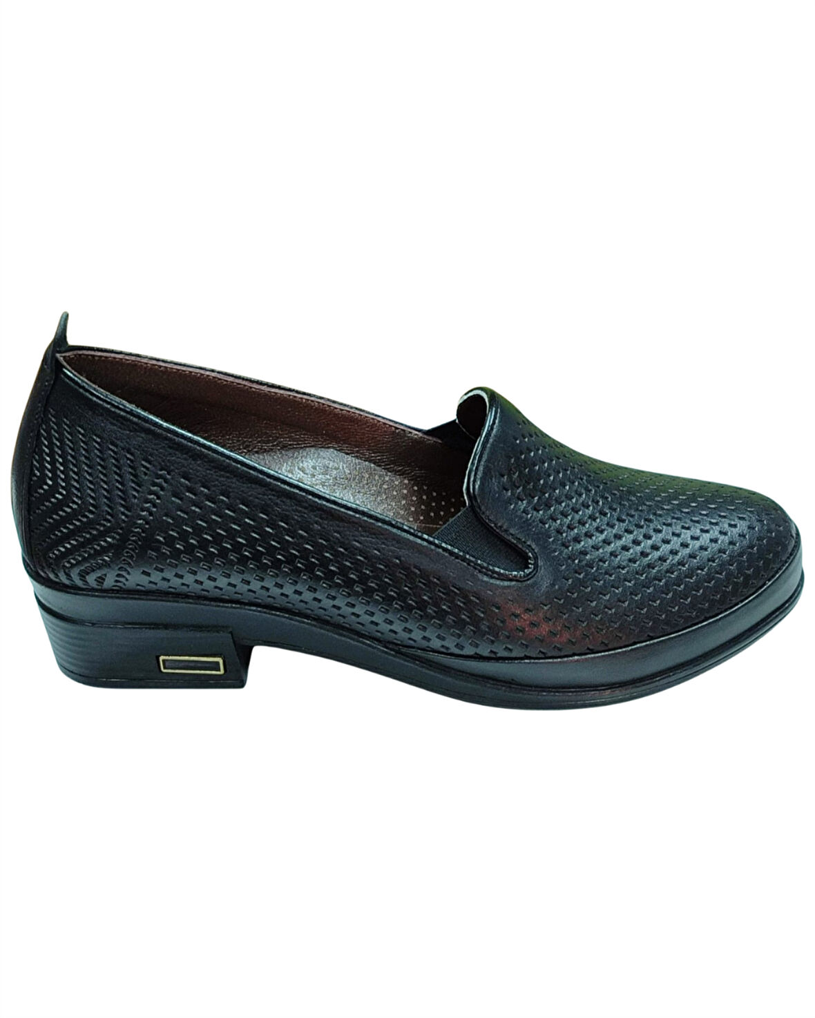 Malawi 81K. Kadın Siyah (36-41) Deri Topuklu Comfort Ayakkabı 