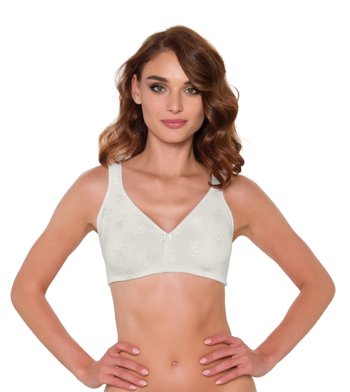 Pamuklu Dantel Detaylı Ten Rengi Cepli Protez Sütyen