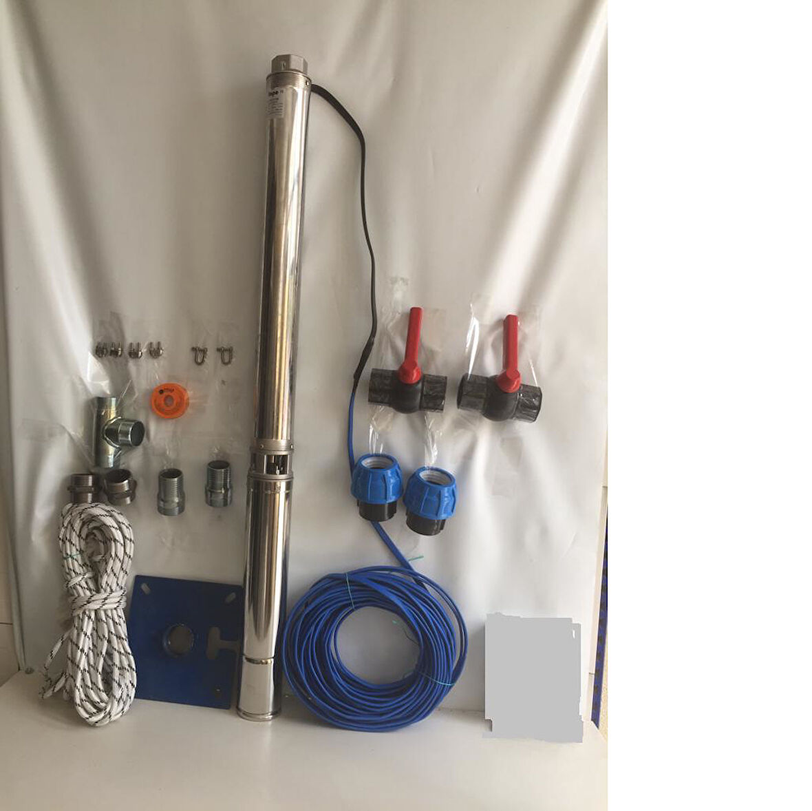 Impo Sk 415/28 10HP Krom Başlıklı  60 MT Yassı Kablolu ve  120 mt Halatlı Çift Vanalı Akıtma Başlıklı Trifaze Takım Dalgıç Pompa