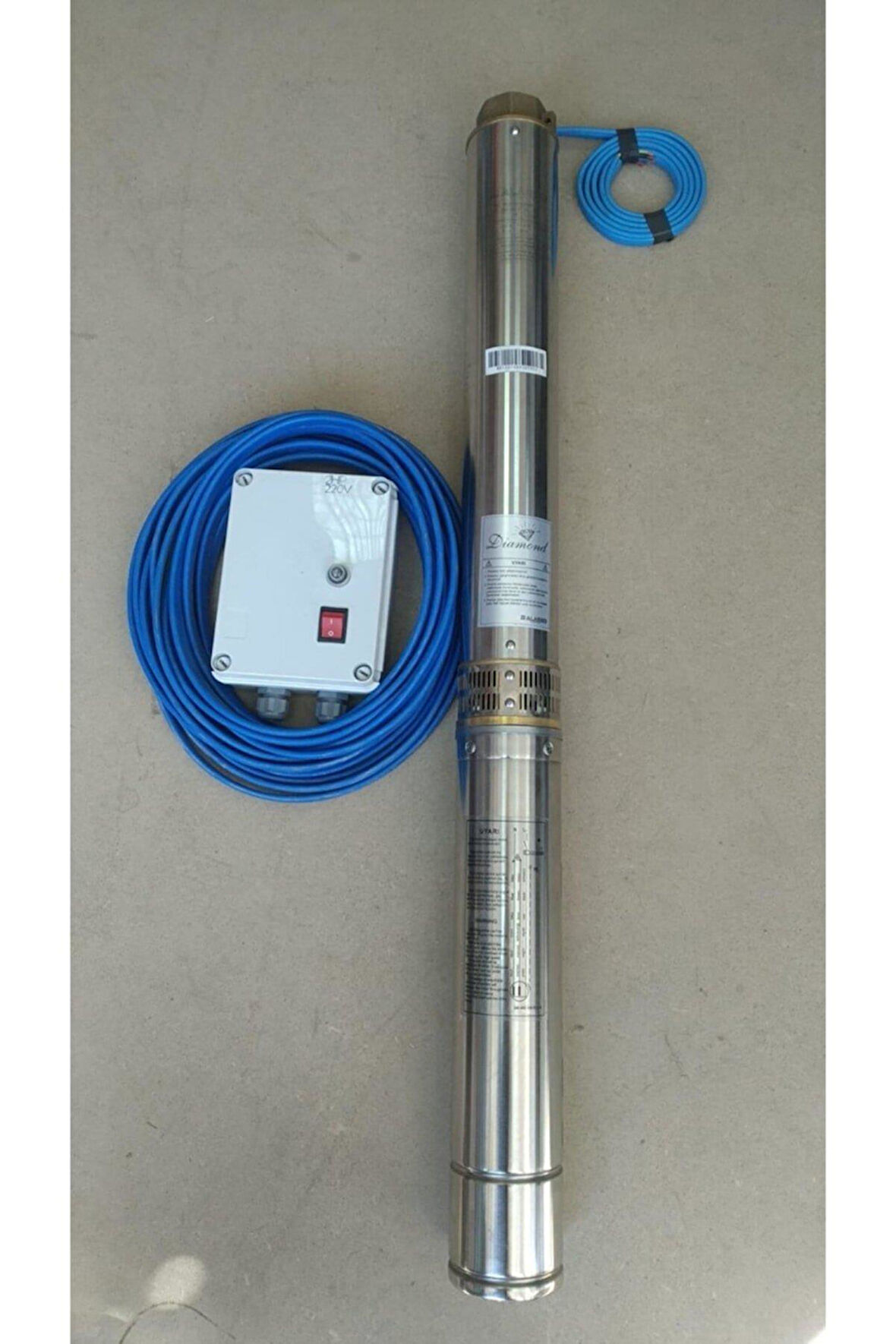 4SDM 4/10 1HP ALARKO MONOFAZE 35 MT KABLOLU VE PANOLU TAKIM DALGIÇ POMPA