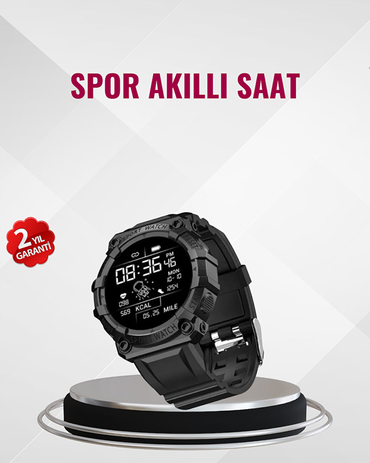 Nabız Ölçerli Akıllı Saat – Adım Sayar ve Kalori Ölçer Özellikli