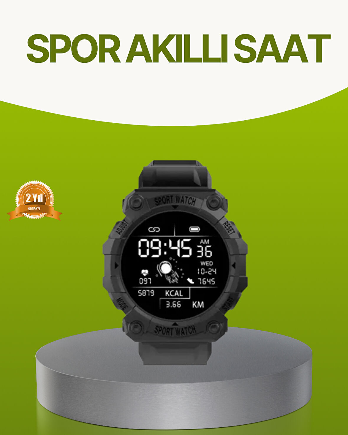 Akıllı Spor Saat – Nabız Ölçer, Adım Sayar ve Kalori Takipli