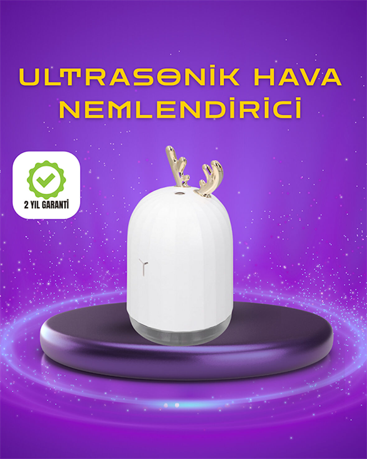 Renkli LED Işıklı ve Sürekli Spreyli Masa Nemlendirici