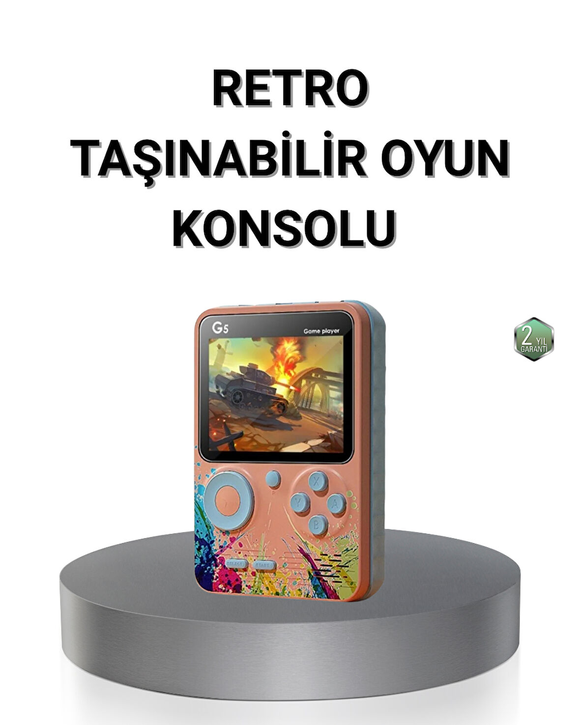 Retro Taşınabilir Oyun Konsolu 500 Klasik Oyunlu, 3.0 İnç Renkli Ekran