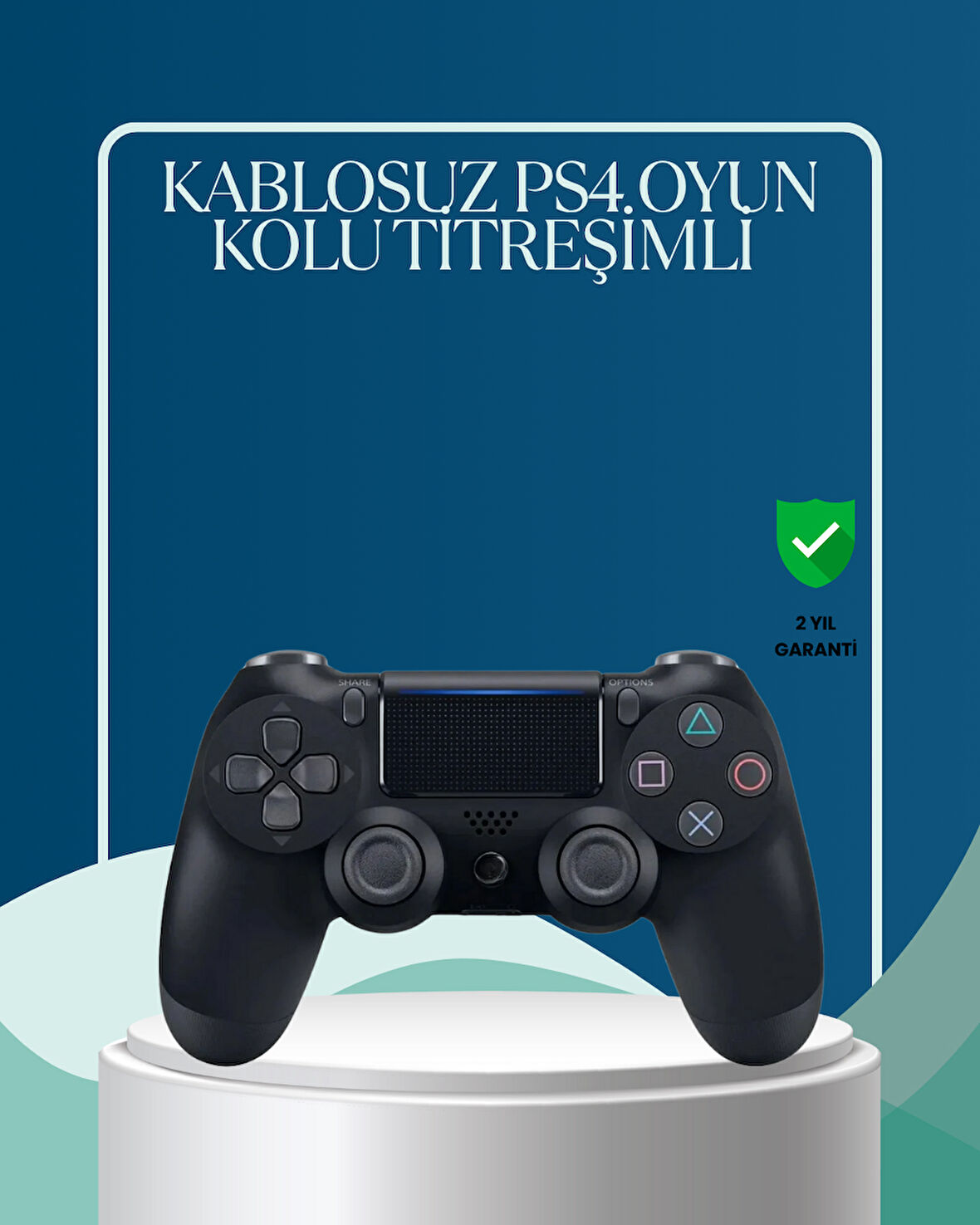 Kablosuz PS4 Oyun Kolu Çift Motor Titreşimli Uzun Bataryalı
