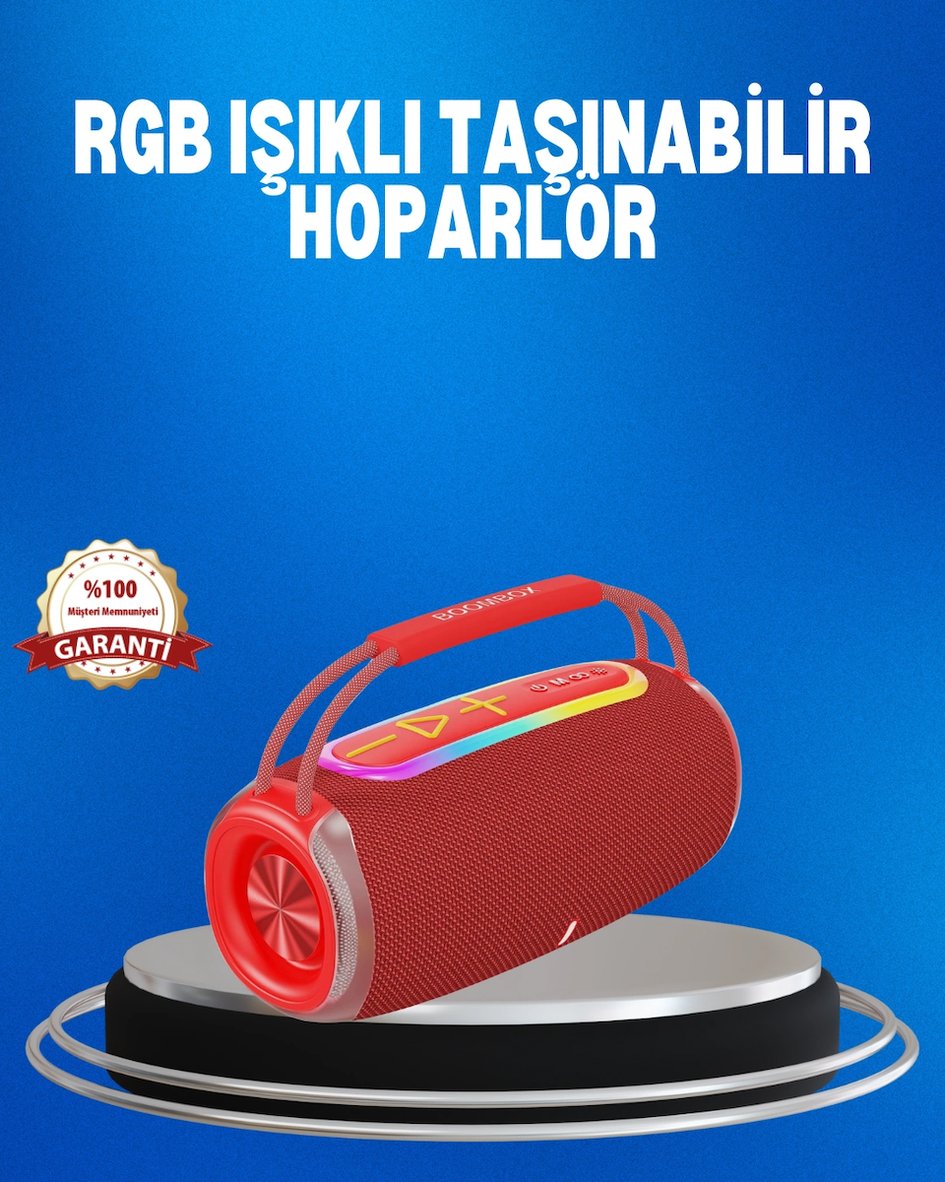 Hediye Rgb Led Işıklı 20w Taşınabilir Hoparlör Bluetooth 5.3 + Type-c Şarj
