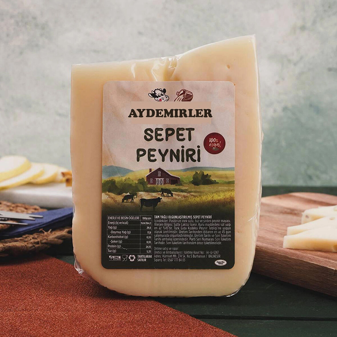 Aydemirler Tam Yağlı Olgunlaştırılmış Sepet Peyniri 500 gr