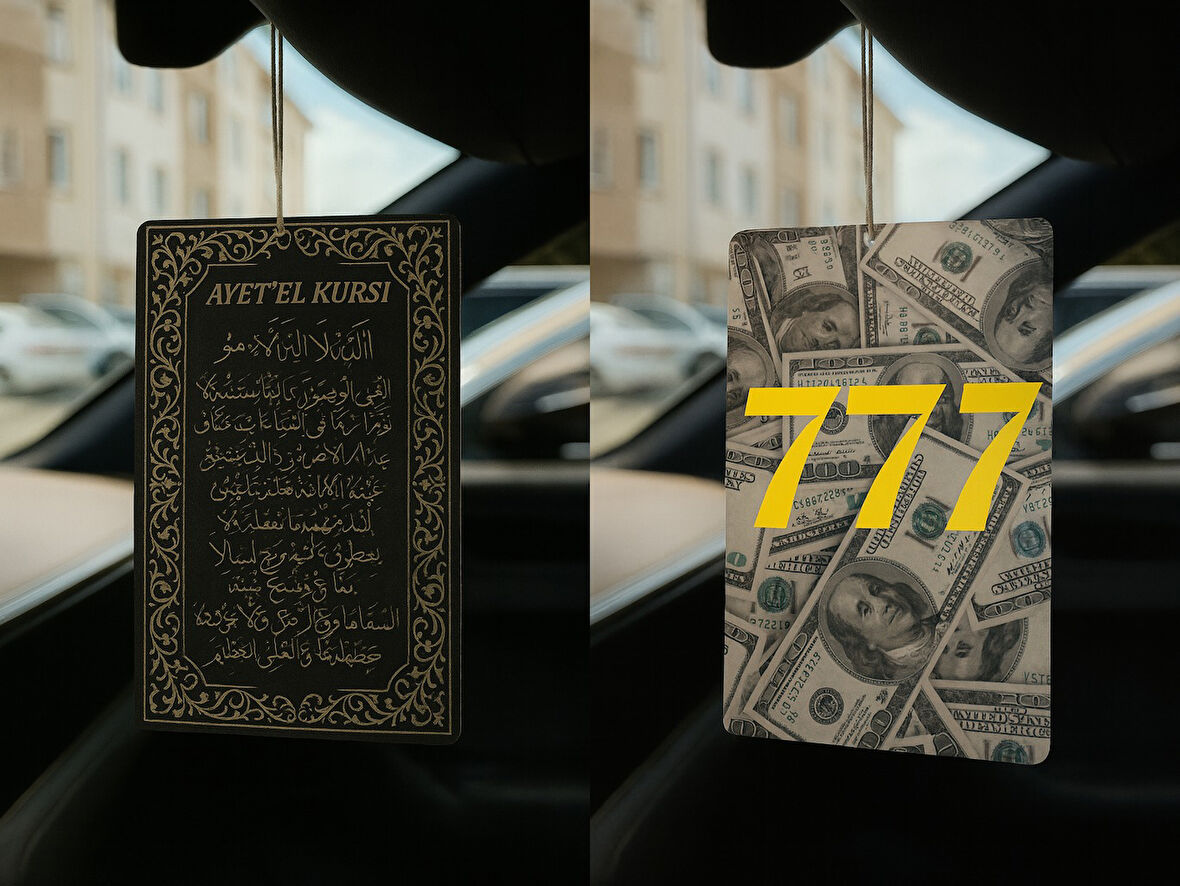 Ayetel Kürsi ve Dolar Manifest 777 - İkili Oto Kokusu - Dekoratif Araç Kokusu ve Aksesuarı