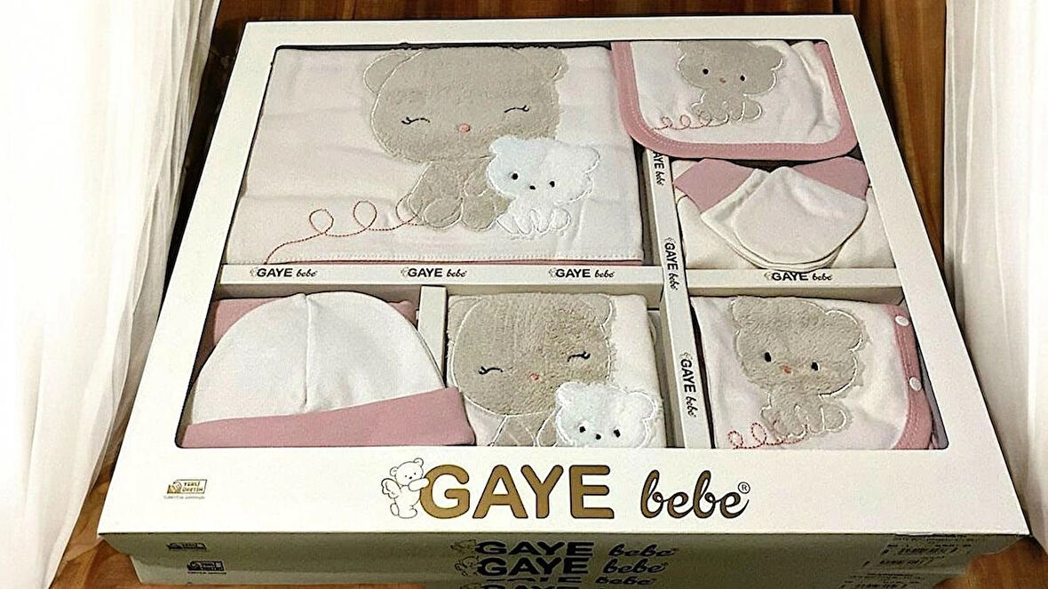 0-3 AY BEBEKLERE GAYE ORGANİK PAMUK AYICIK PANDA NAKIŞLI 10 LU SET