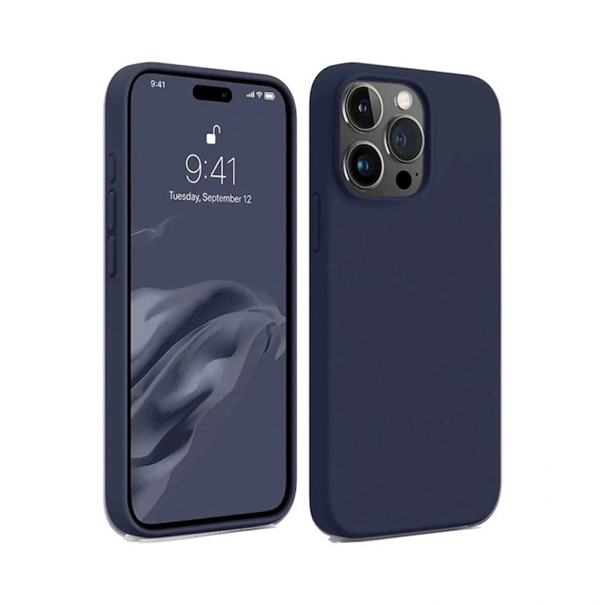 Newface iPhone 15 Pro Kılıf First Silikon - Lacivert