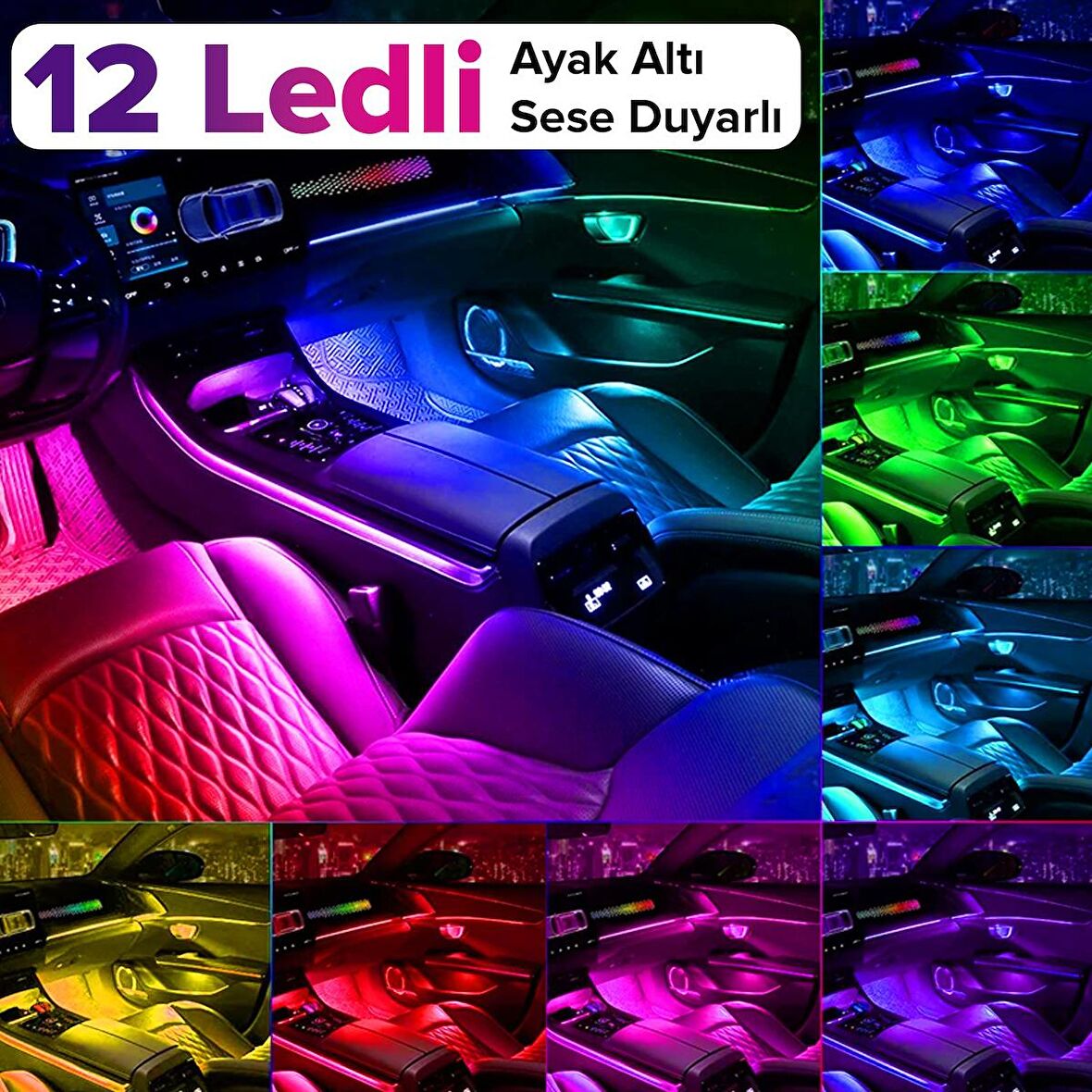 12 Ledli Ayak Altı Sese ve Müziğe Duyarlı Led