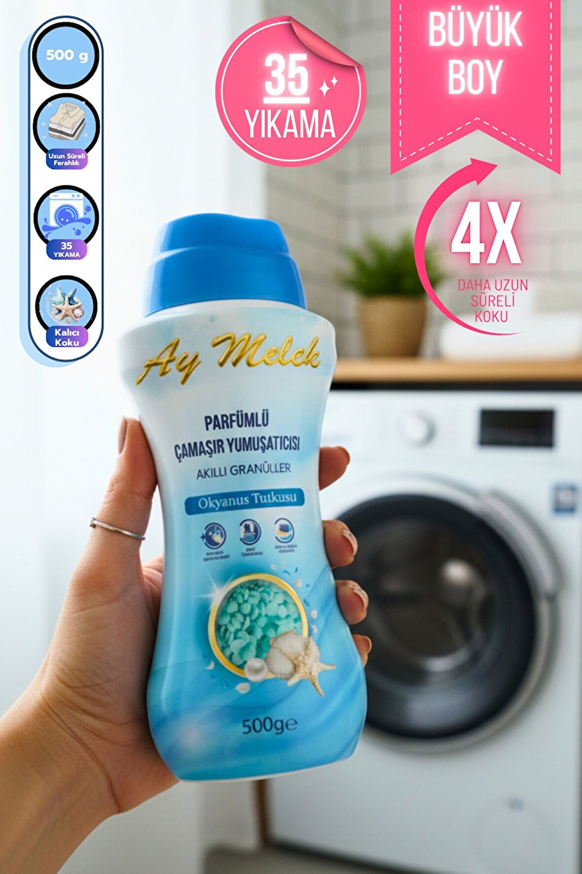 Çamaşır Parfümü 500 gr Çamaşır Yumuşatıcısı Granül Parçacıklı (Okyanus Esintisi)